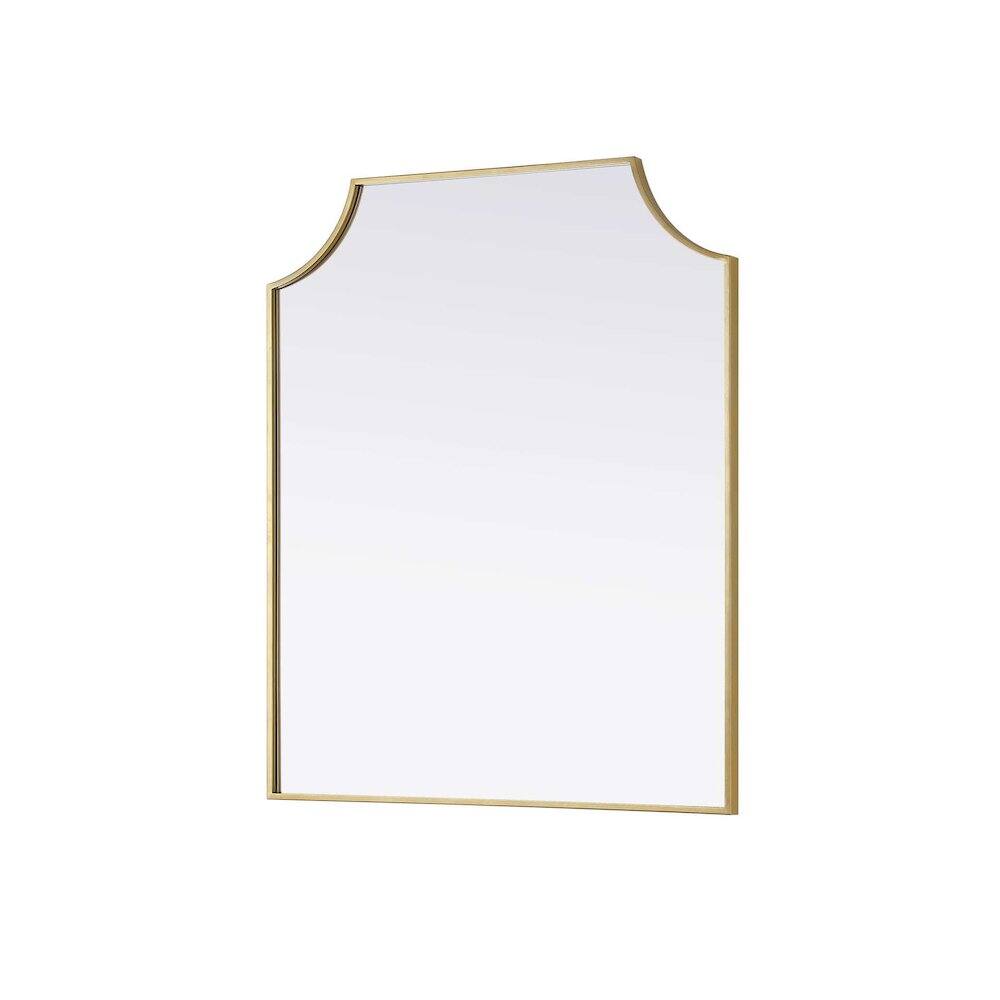 Alt View 1. Elegant Kitchen and Bath - Notched Metal Mirror 30x36 inch in Brass - Brass.