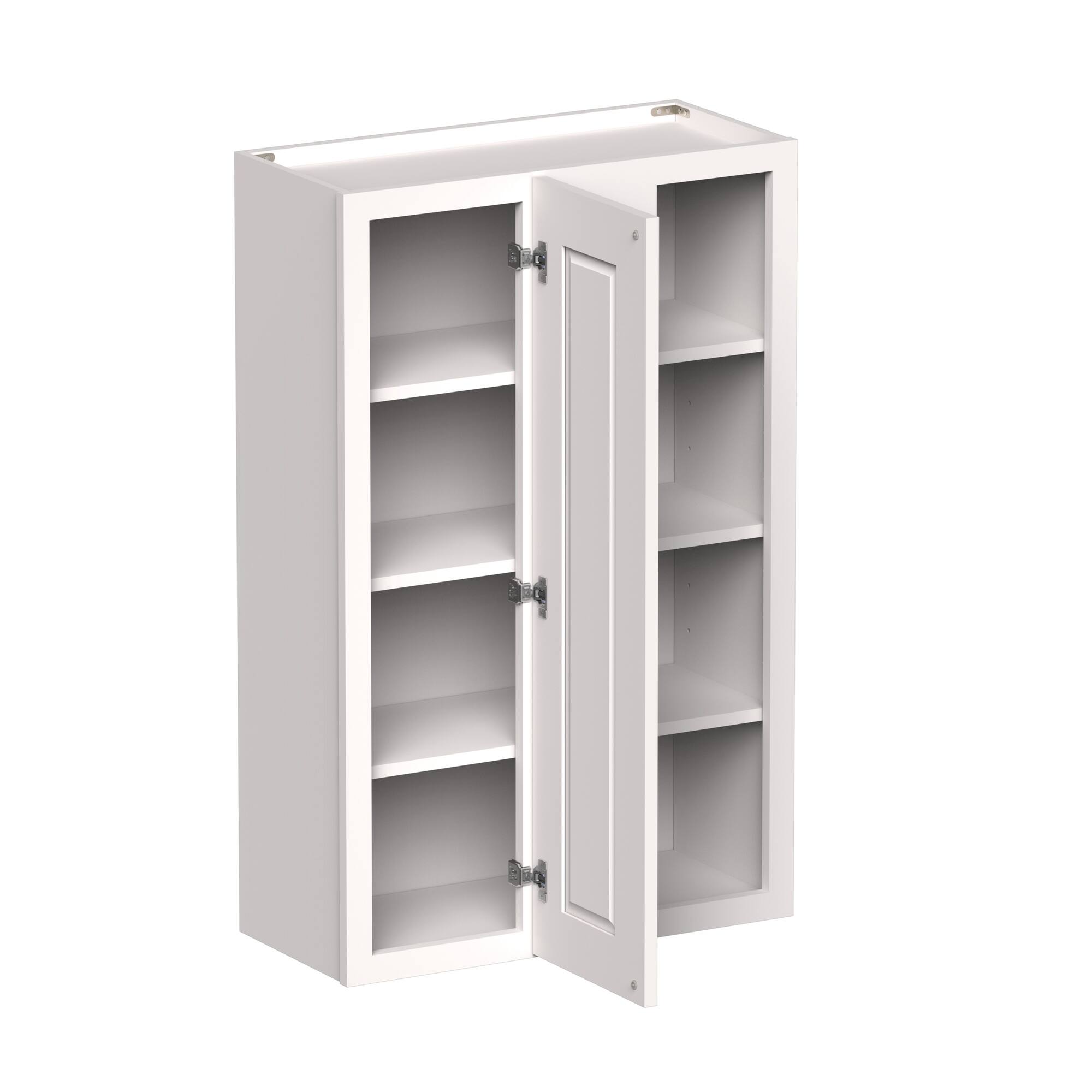 Angle. Boyel Living - 27-in W x 42-in H x 12-in D Shaker RTA Kitchen Corner Wall Cabinet with Soft-Close - White Shaker.