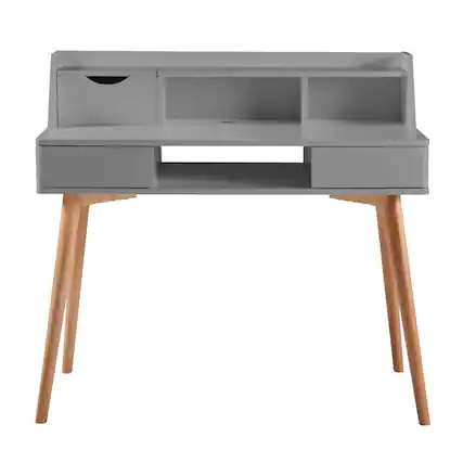 Front. Teamson Home - Creativo Writing Desk with Storage - Grey.