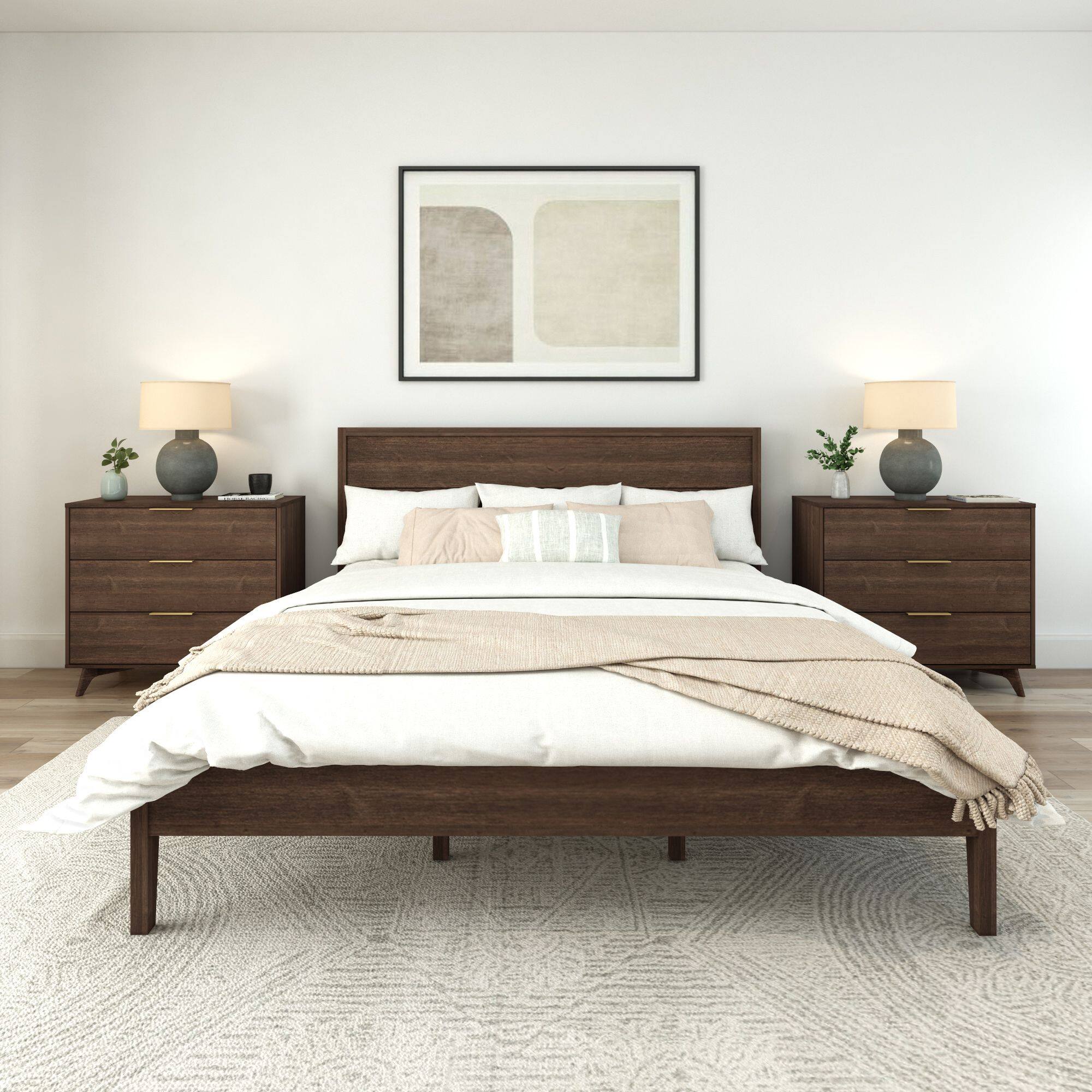 Alt View 1. Plank+Beam - Haven King Bed, Walnut - Walnut.