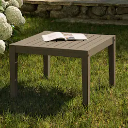 Northlake Square Outdoor Patio Teak Side Table by Modway - Weathered Gray