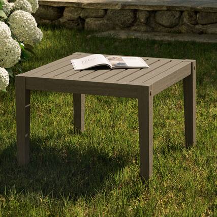 Front. Modway - Northlake Square Outdoor Patio Teak Side Table by Modway - Weathered Gray.