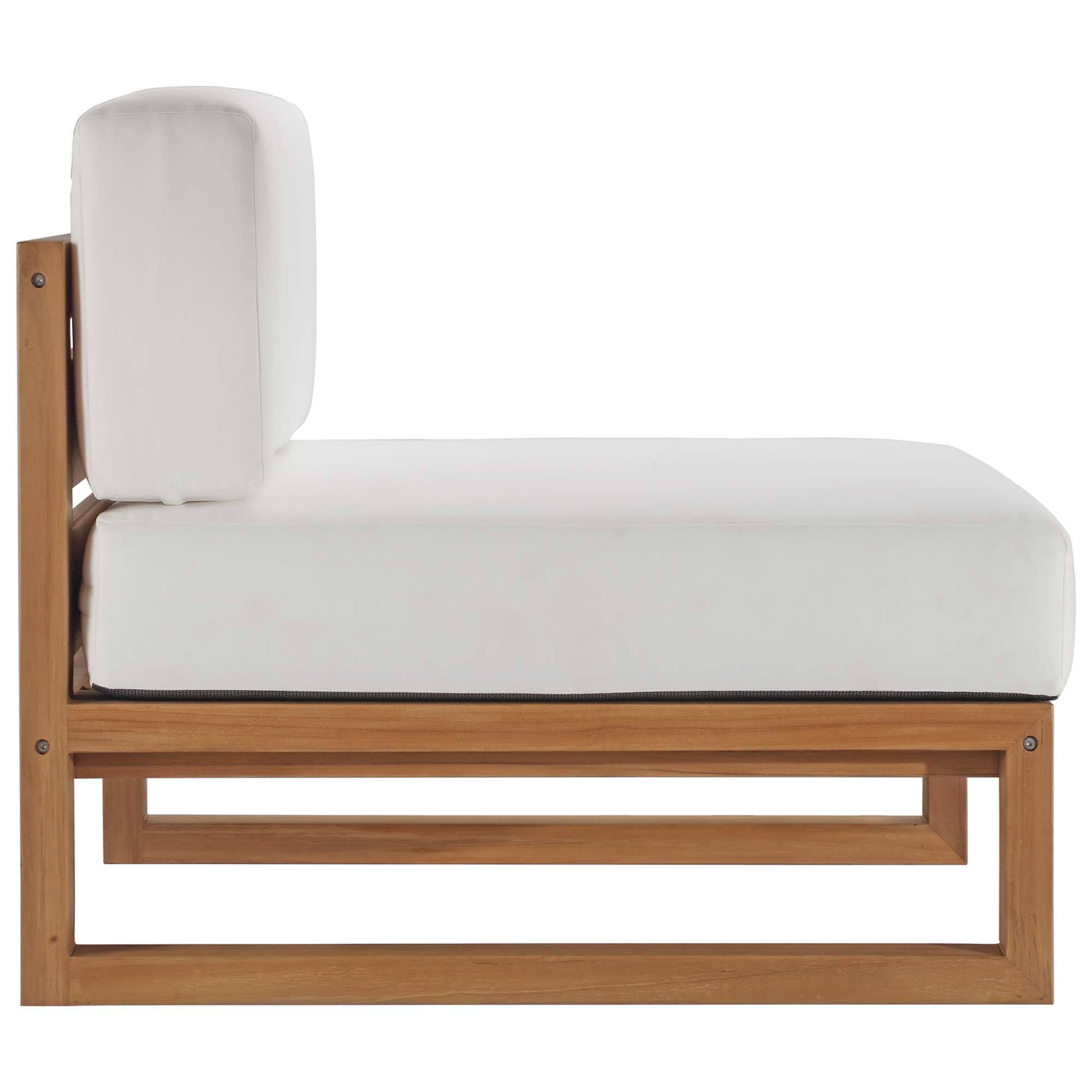 Back. Modway - Upland Outdoor Patio Teak Wood Armless Chair by Modway - Natural White.