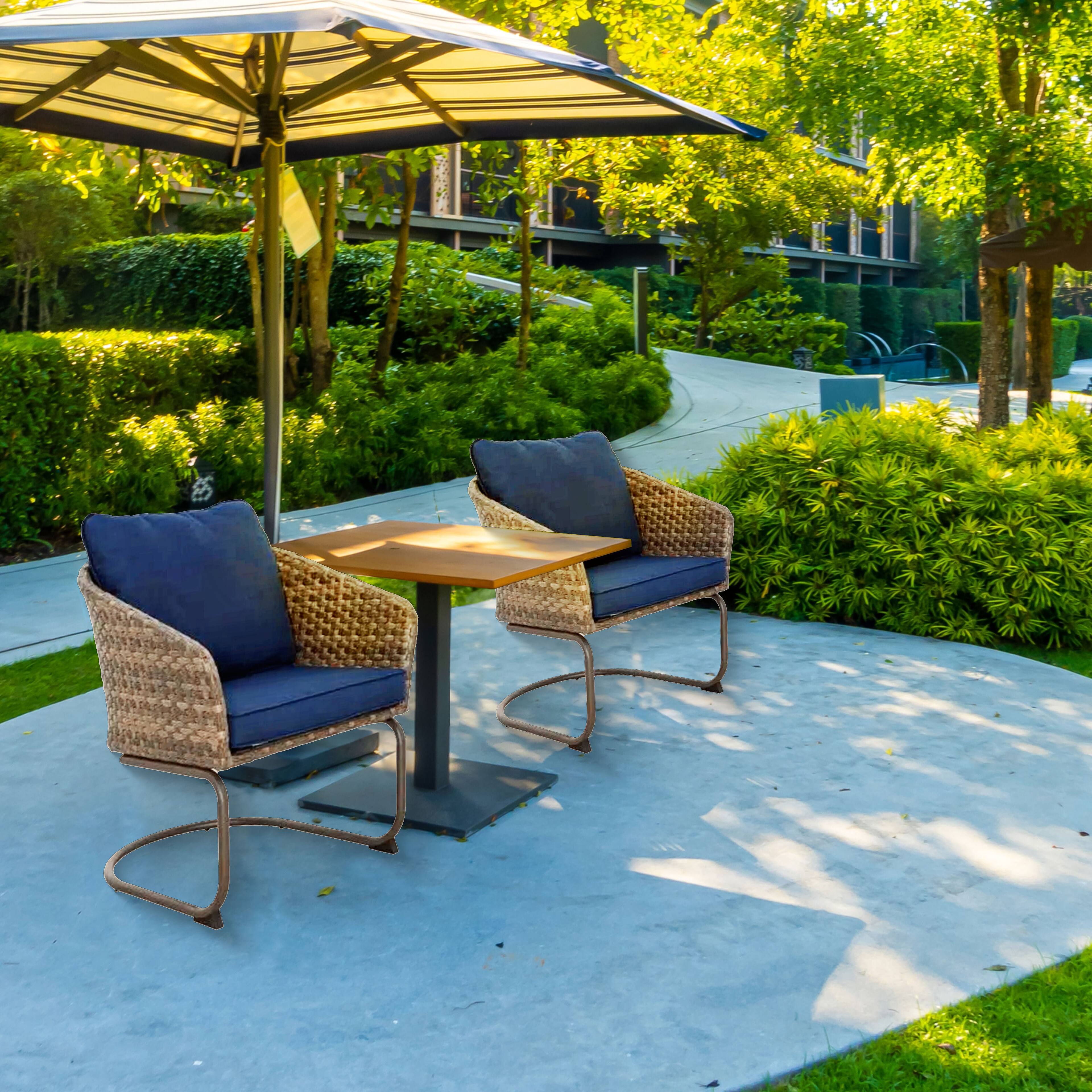 Alt View 3. Four Seasons Courtyard - Four Seasons Courtyard Rockland Spring Motion Dining Chairs, Brown, Set of 2 - Multicolor.