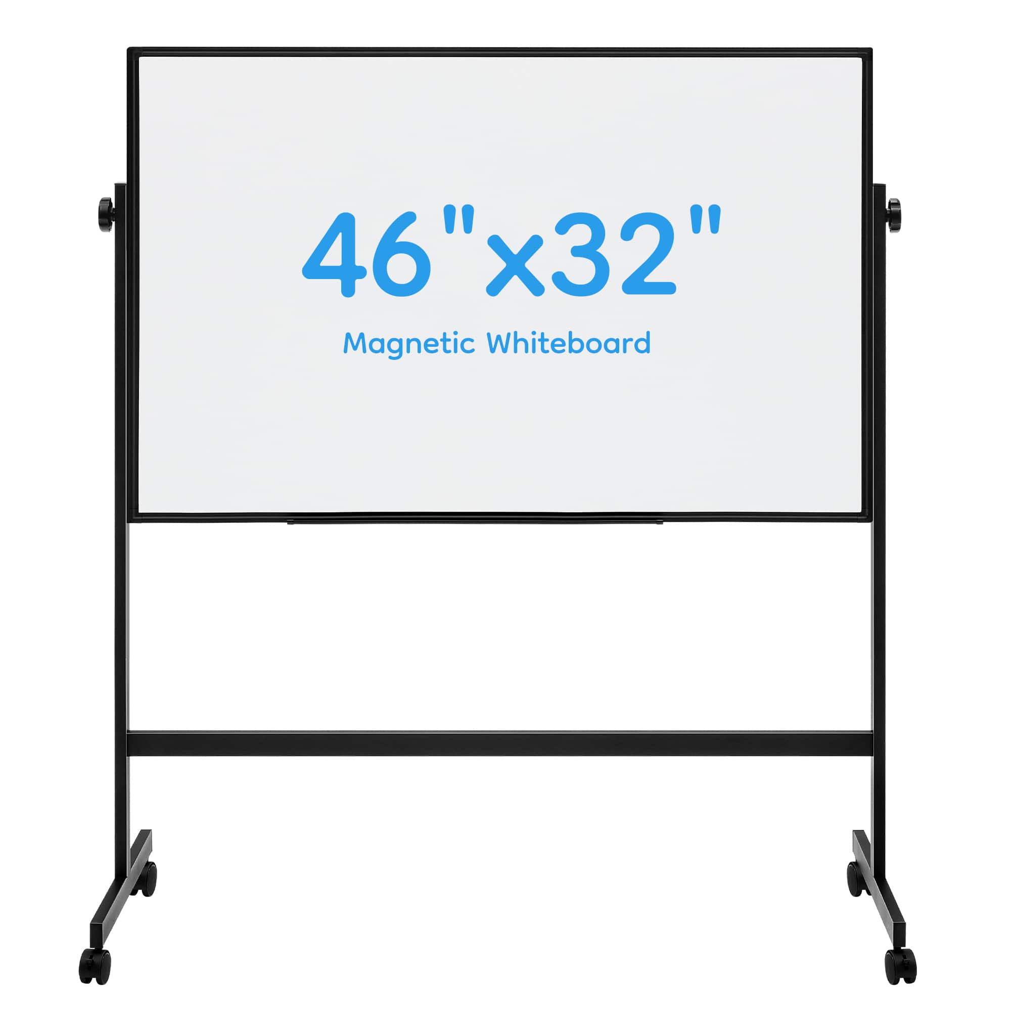 Anysun - 46" x 32" Mobile Magnetic Whiteboard - Aluminum Stand & Wheels for Home Office or Classroom