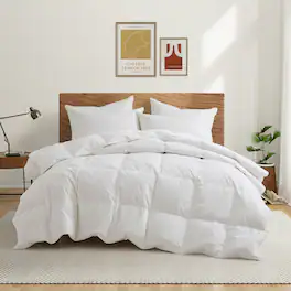 Peace Nest - Medium Weight 100% Breathable Cotton Feather Down Comforter Duvet Insert, California King - White