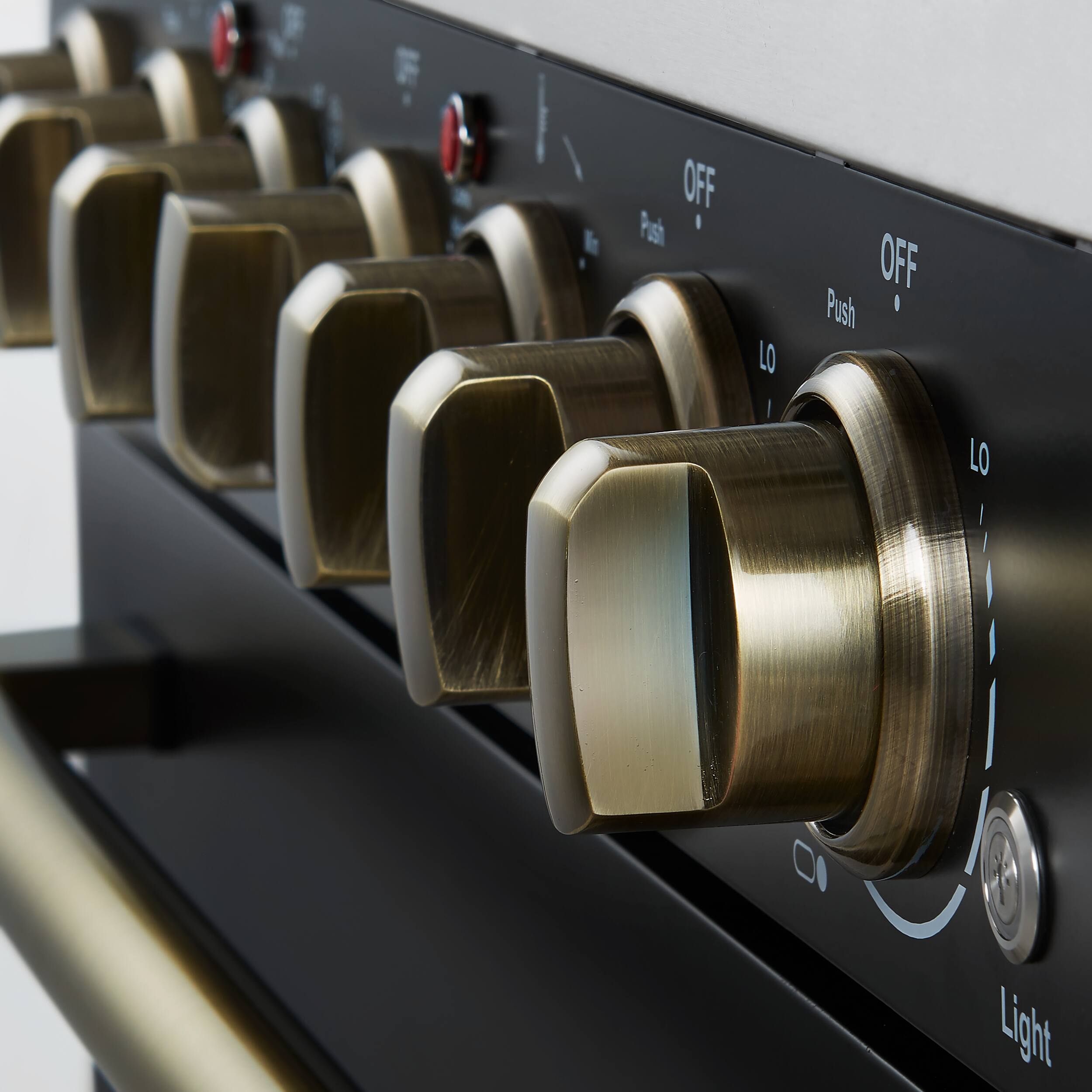 The text on the image reads: "Off, Push, Light".