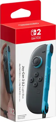 The text on the image reads: "NINTENDO SWITCH Joy-Con 2 Joy-Con (L) Joy-Con Light 2 - 3 azui Blue claro 02 one controller. Includes un control."