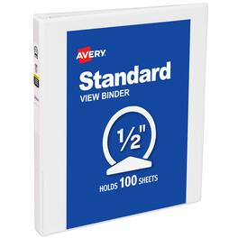 Avery - Avery® Standard View Binder, 0.5" Round Rings, Binder (05706) - White
