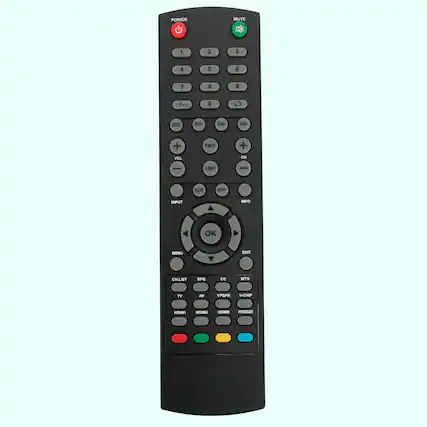 POWER MUTE 1 2 3 4 5 6 7 8 9 --- 0 AUDIO FAV- FAV FAV- + VOL PMODE + CH | SMOOE et SLEEP ASPECT INPUT INFO OK MENU EXIT CH.LIST EPG CC MTS TV AV YPSPR V-CHIP HDM HDMIS FREEZE