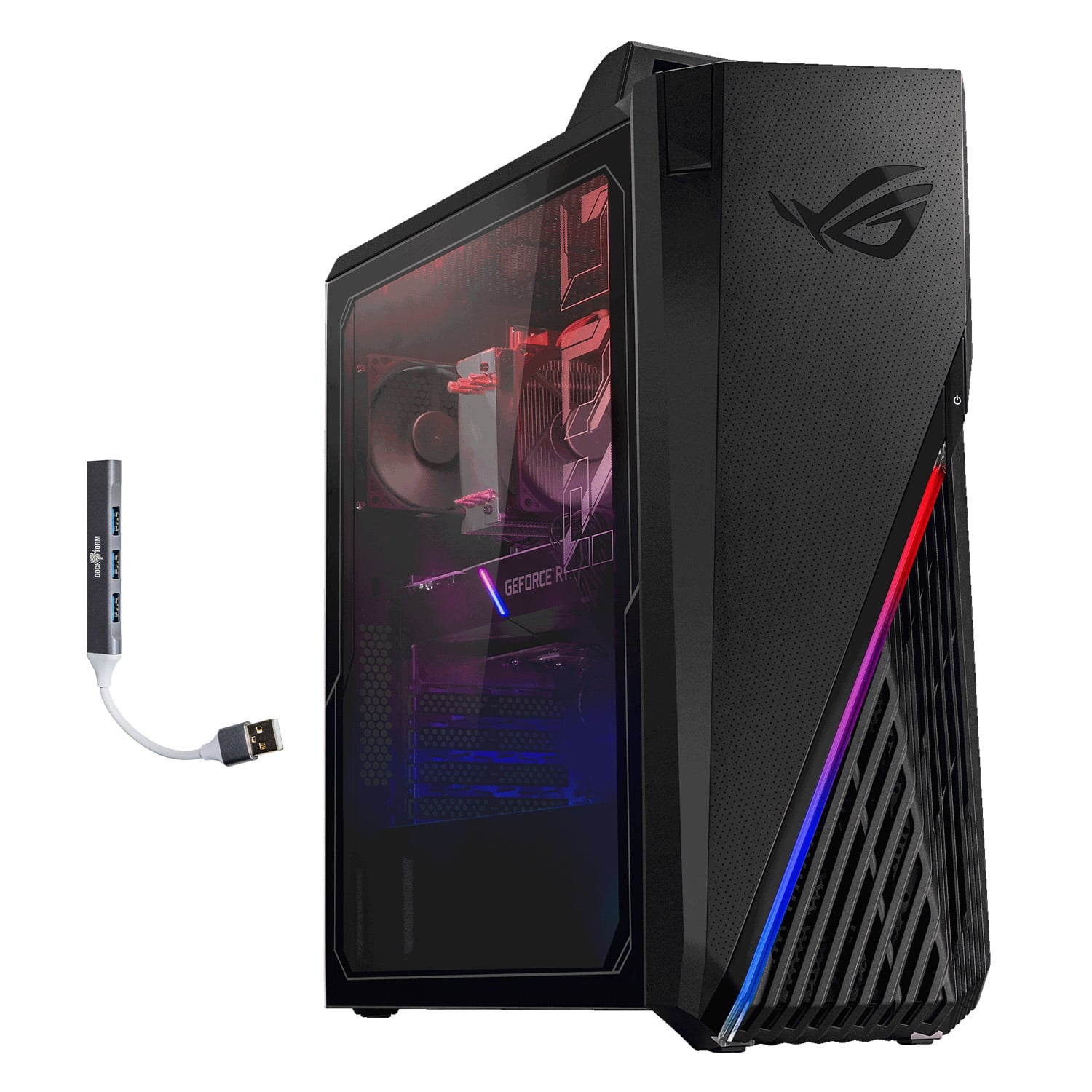 ASUS - ROG Strix GA15 Desktop PC (Ryzen 7 5800X, 64GB, 2TB SSD, RTX 3070, Bluetooth 5.1, Win 11 Pro) w/USB Hub - Black