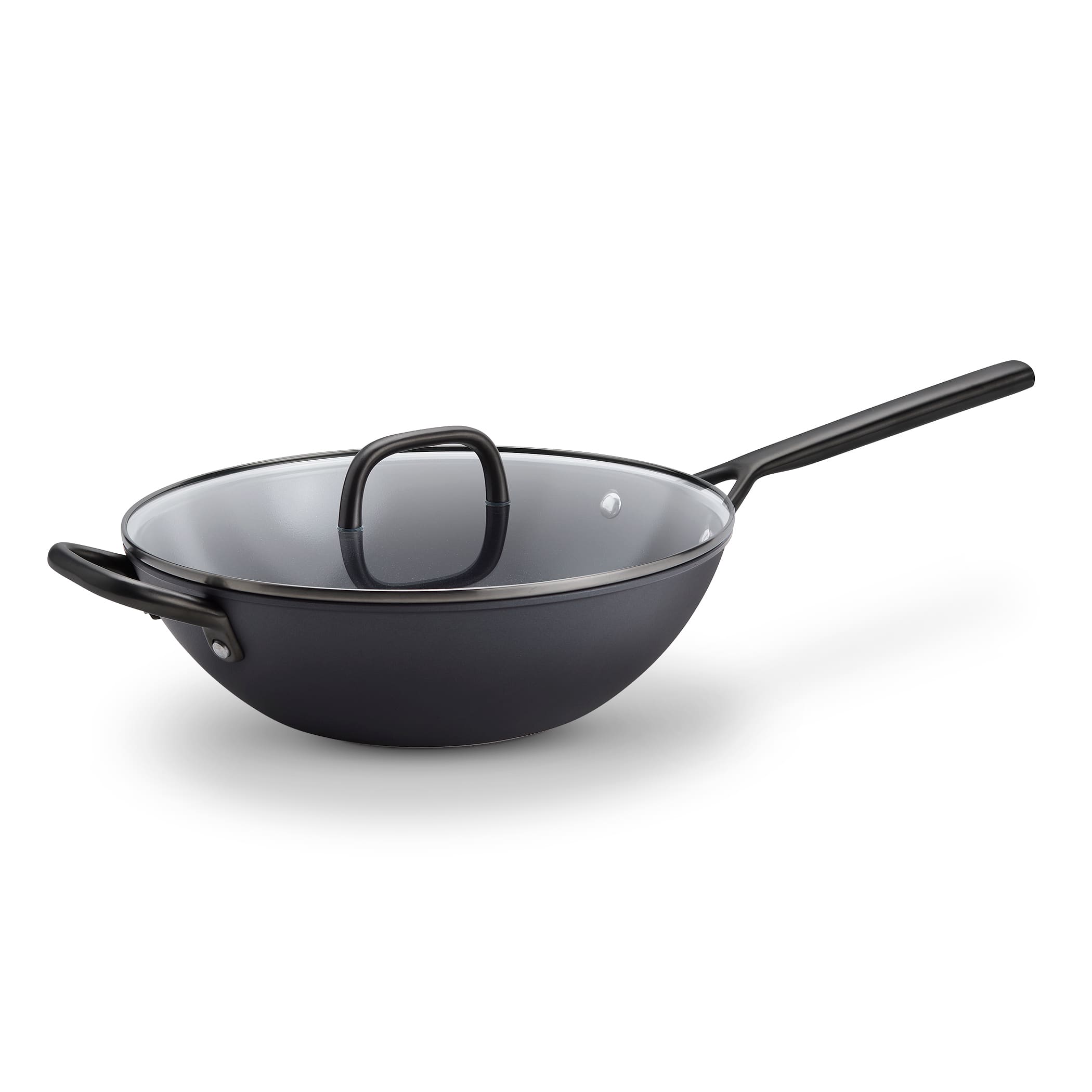 ZWILLING - Milano 12-inch Aluminum Ceramic Nonstick Wok with Lid - Black