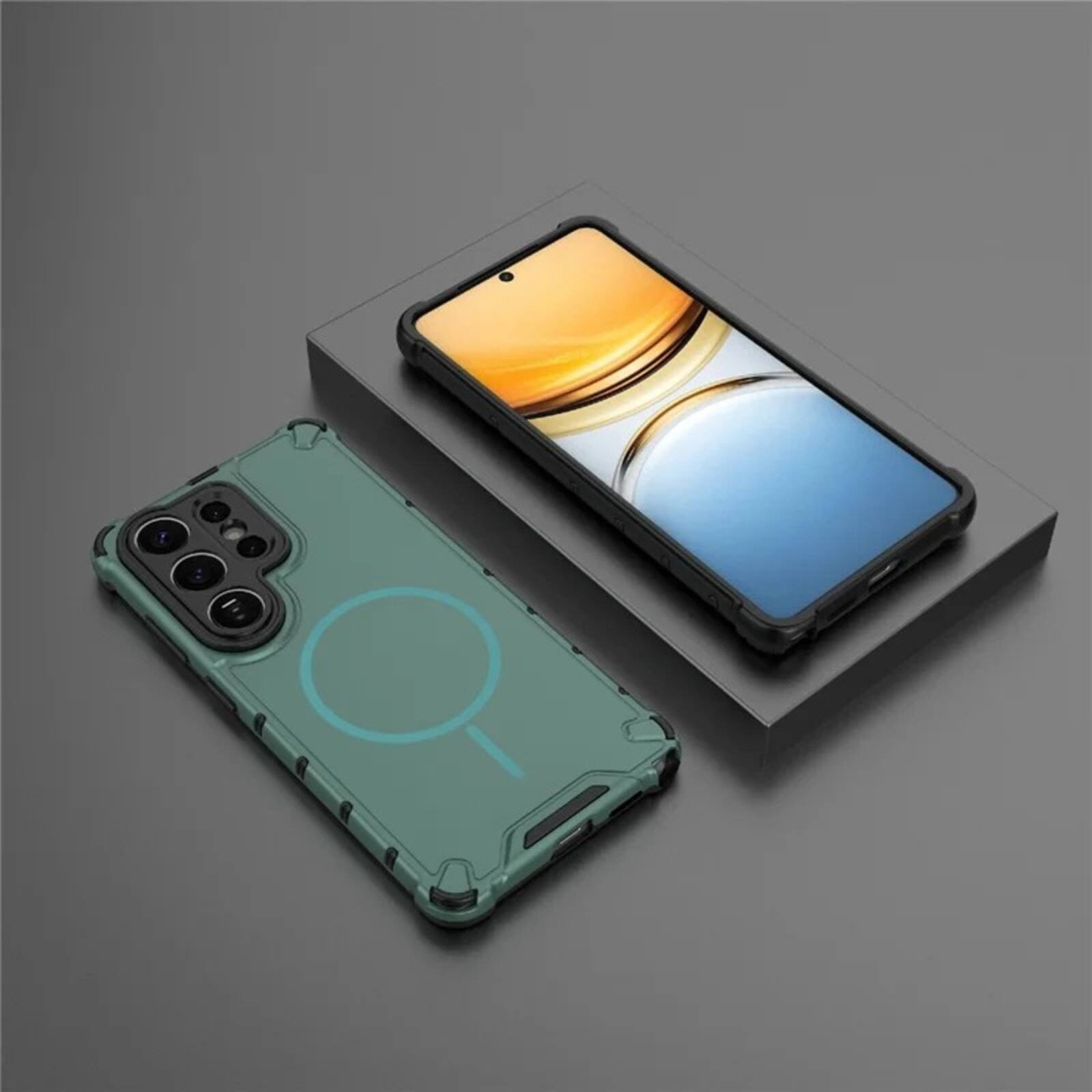 Back. UUCOVER - Magnetic Case for Samsung Galaxy S26 Ultra, Compatible with MagSafe, Shockproof Drop-proof Slim Heat Dissipation Cover - Darkgreen.