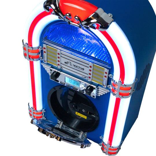 Alt View 8. Victor Audio - Victor BROADWAY Desktop Bluetooth Jukebox - Blue.