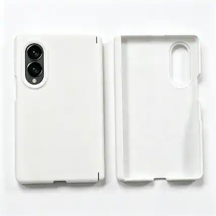 Front. Dteck - for Samsung Galaxy Z Fold8 Liquid Silicone Case,Magnetic Hinge Protection,Shockproof Back Cover No Front Frame - White.