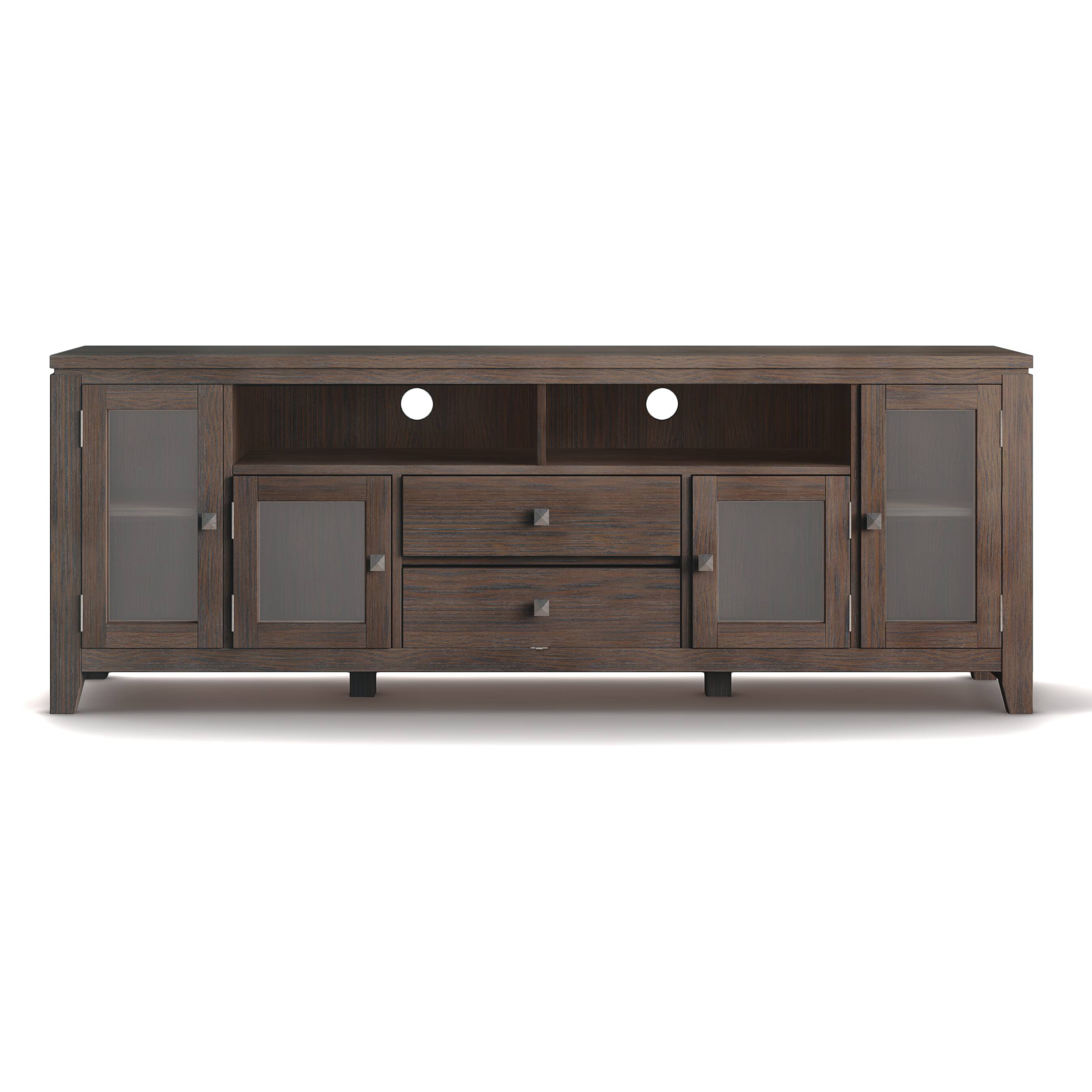 Alt View 7. Simpli Home - Cosmopolitan SOLID WOOD 72 inch Wide TV Media Stand in Farmhouse Brown For TVs up to 80 inches - Farmhouse Brown.
