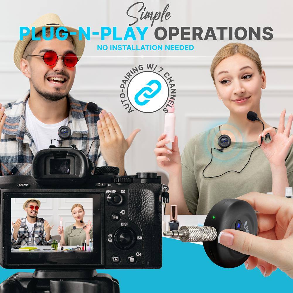 Simple PLUG-N-PLAY OPERATIONS  
NO INSTALLATION NEEDED  
AUTO-PAIRING  
7 CHANNELS  

MENU  
AF/MF  
Fn  
DISP  
ISO  
C4