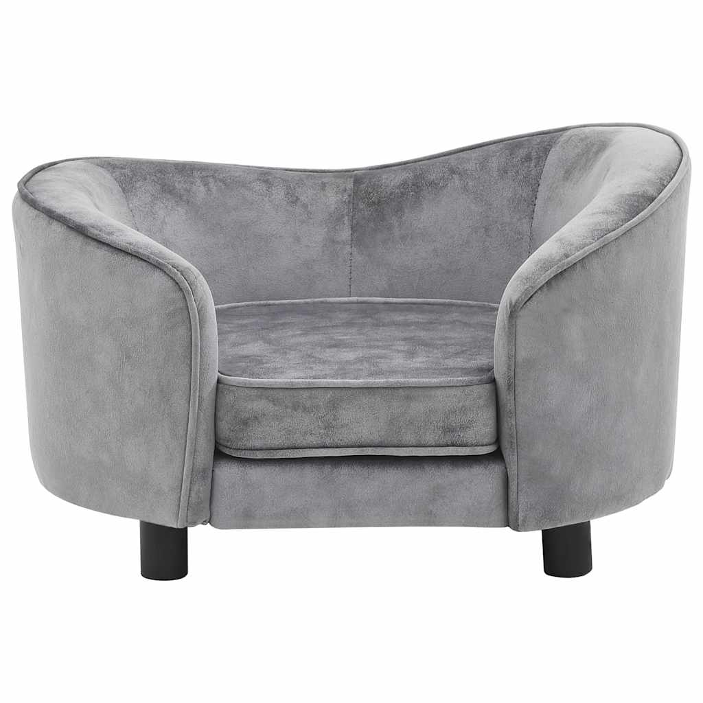 Alt View 2. Boyel Living - Gray Plush Dog Sofa with Solid Fir Wood Frame and Thick Foam for Small Pets - Gray.