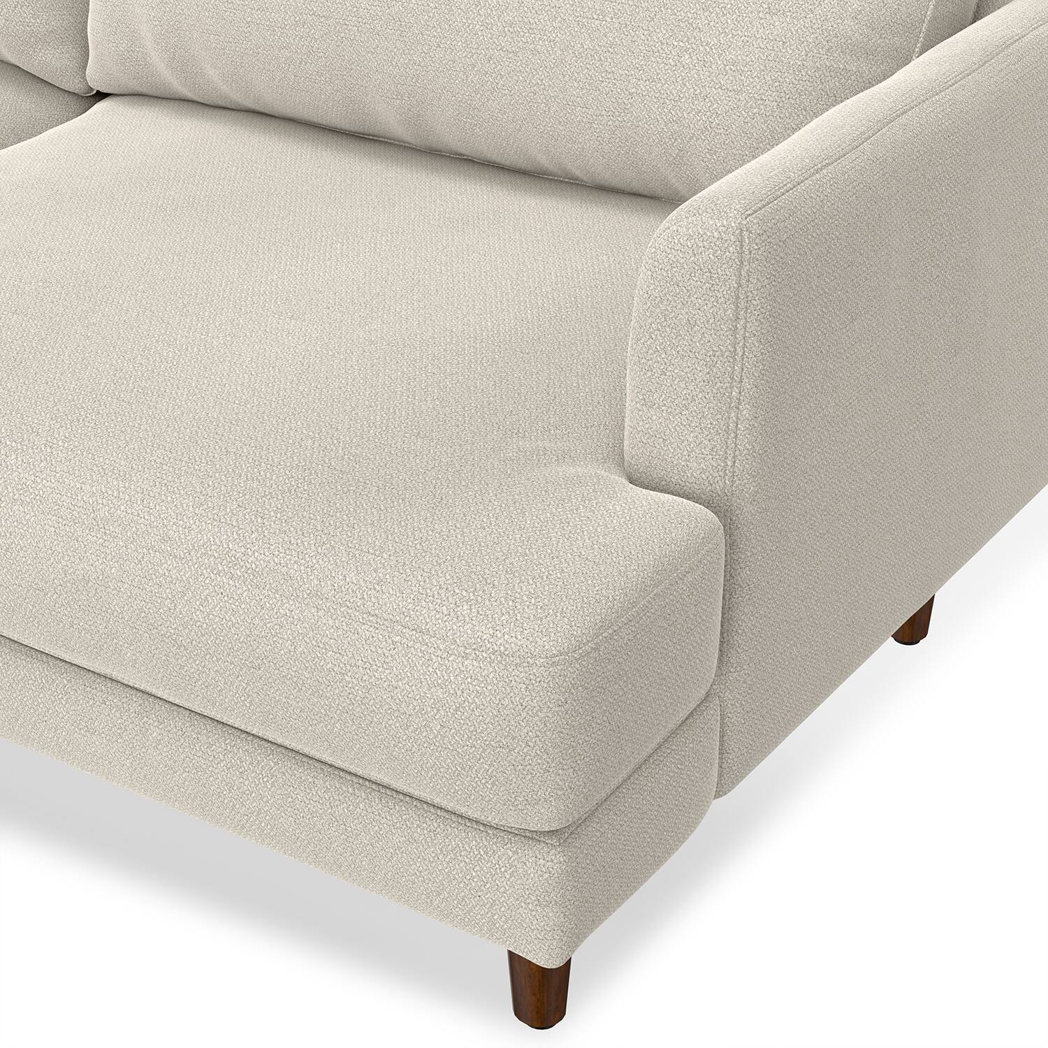 Alt View 5. Simpli Home - Livingston 76 inch Wide Mid-Century Modern Loveseat Sofa in Cream White Woven-Blend Fabric - Cream White.