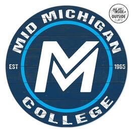 Jardine - Mid Michigan College 20'' x 20'' Indoor/Outdoor Circle Sign - Navy