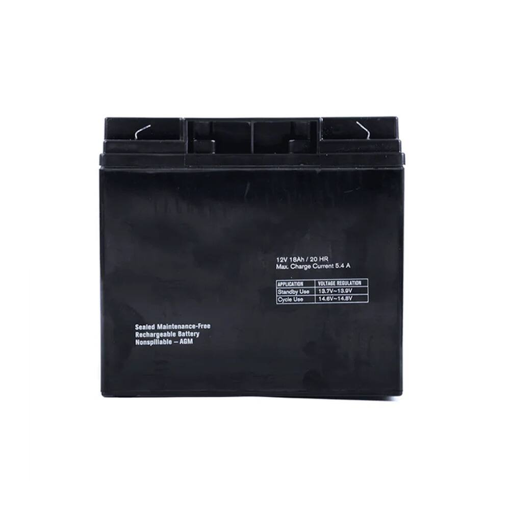 12V 18Ah/20 HR  
Max. Charge Current 5.4 A  
APPLICATION  
VOLTAGE REGULATION  
Standby Use 13.7V-13.9V  
Cycle Use 14.6V-14.8V  
Sealed Maintenance-Free Rechargeable Battery  
Nonspillable - AGM