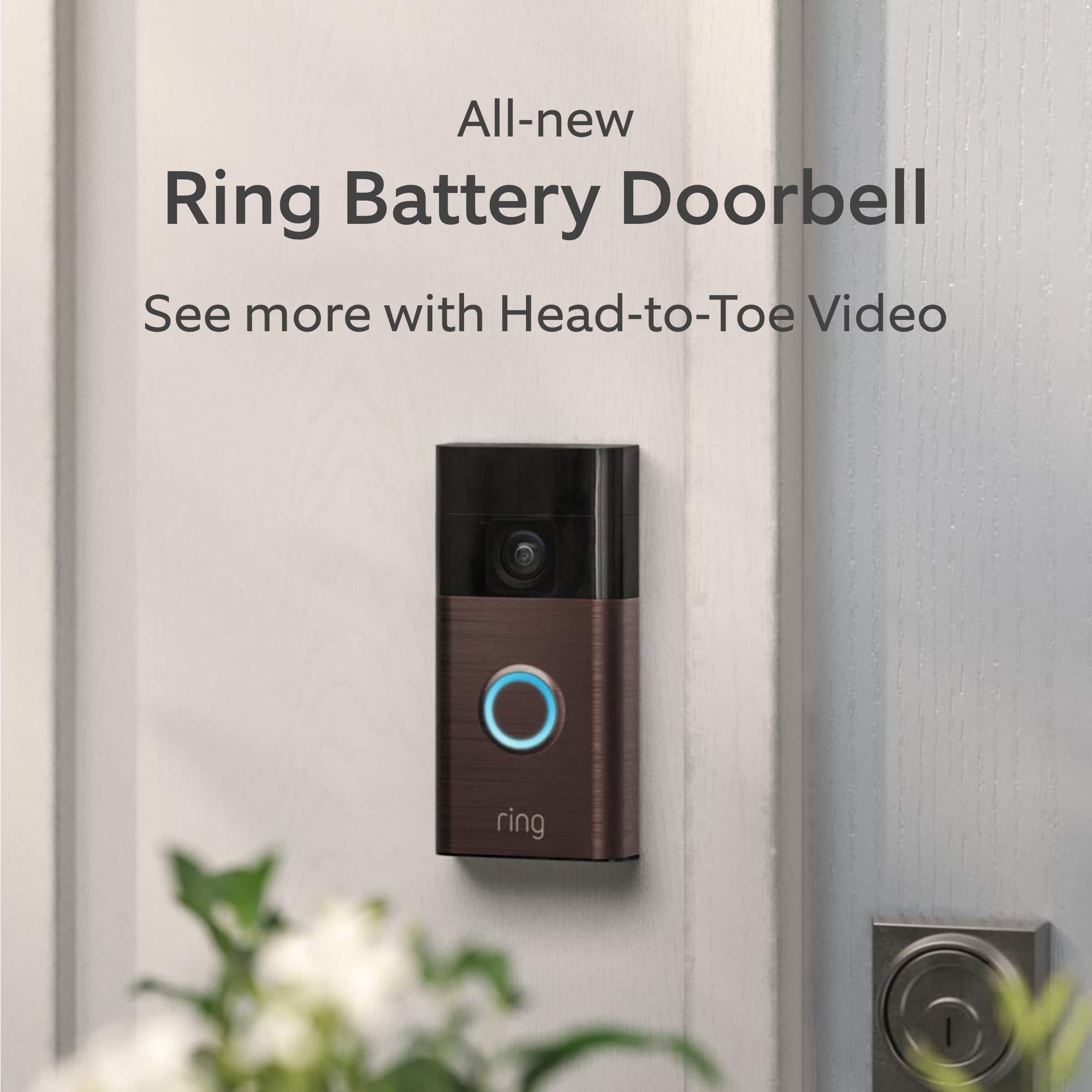 Ring Battery Doorbell Smart Wifi Video Doorbell BatteryPowered with