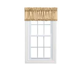 Ellis Curtain - Ellis Stacey Solid Color Window 1.5" Rod Pocket High Quality Fabric Balloon Valance 60"x15" - Almond