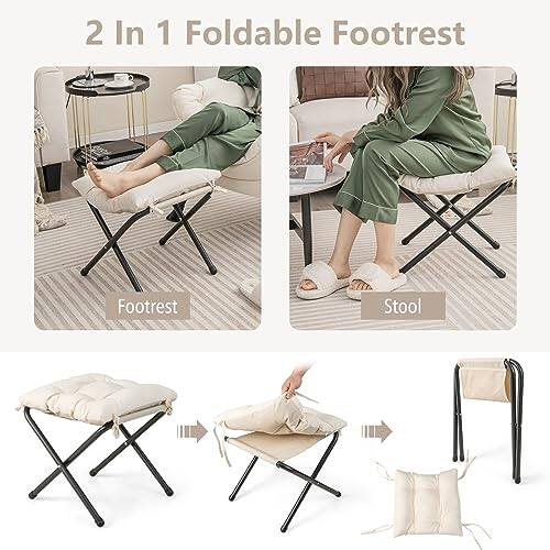 2 In 1 Foldable Footrest Footrest Stool