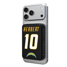 Keyscaper - Justin Herbert Los Angeles Chargers 5000mAh Wireless Magnetic Power Bank - Black