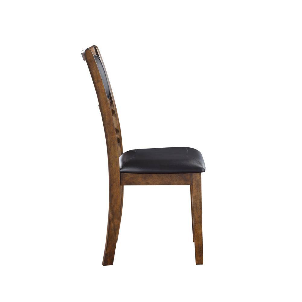 Alt View 3. New Classic Furniture - Gia Brown Wood Dining Chair with PU Seat (Set of 6) - Brown.