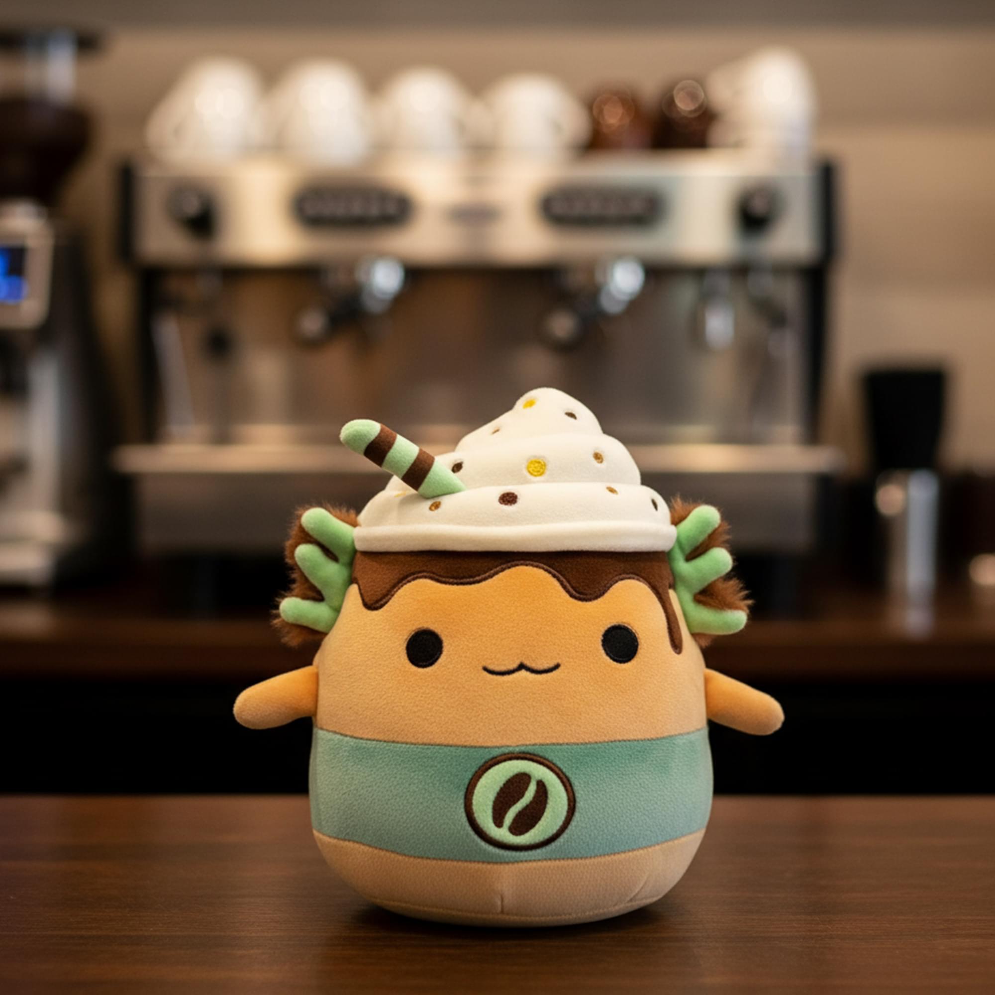 Alt View 3. Kellytoy - Squishmallows 8 Inch Plush | Nakobe The Latte Axolotl - Tan.