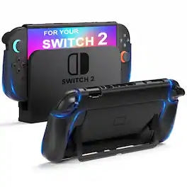 Kitcheniva - Dockable Protective Case Ergonomic Grip for Nintendo Switch 2 2025 Console - Black