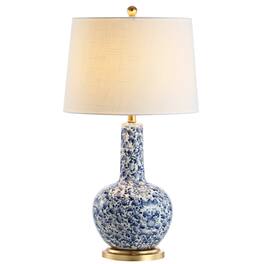 Jonathan Y - Chinois 30" Ceramic/Iron Classic Cottage LED Table Lamp - Blue/White