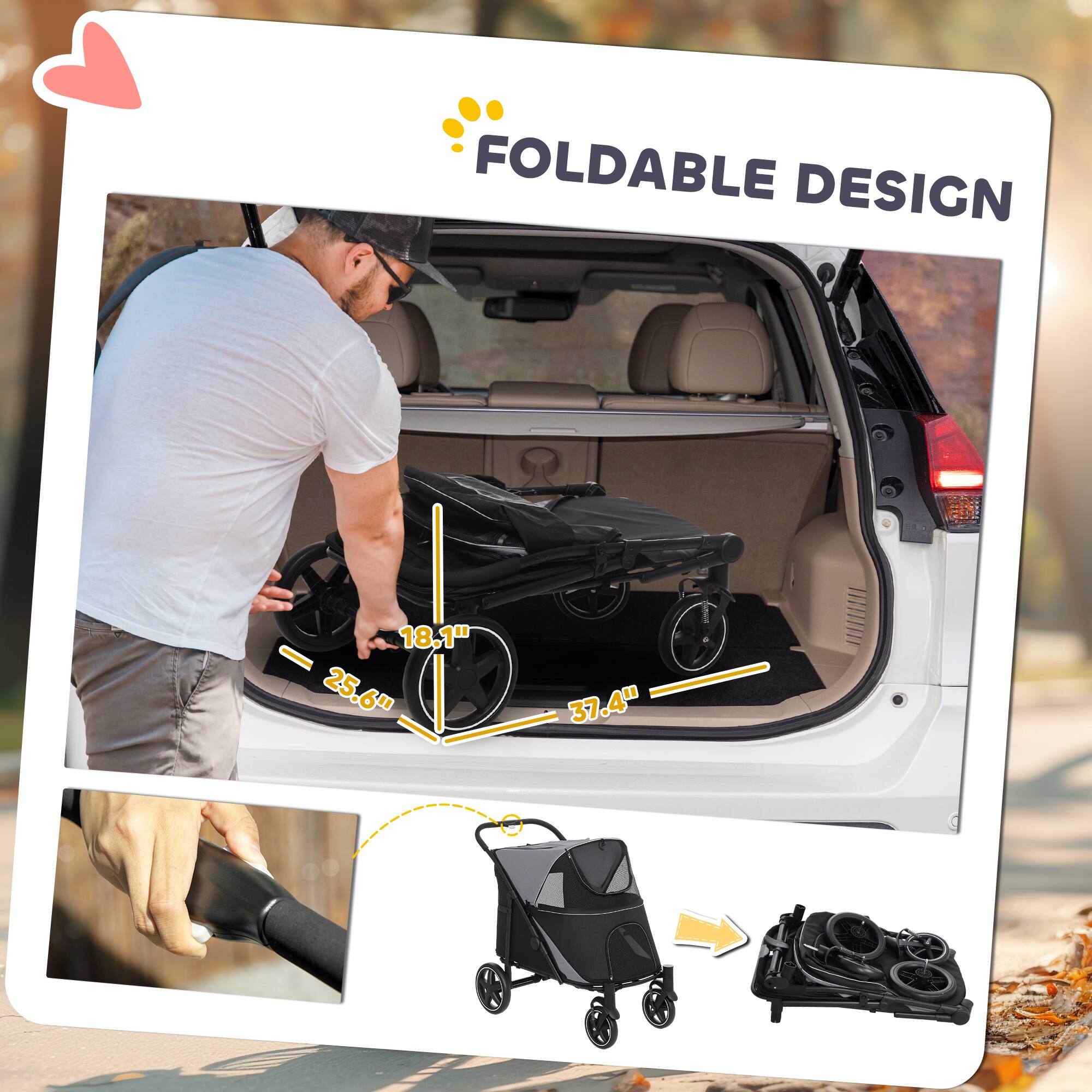 FOLDABLE DESIGN  
18.1" 25.6" 37.4"