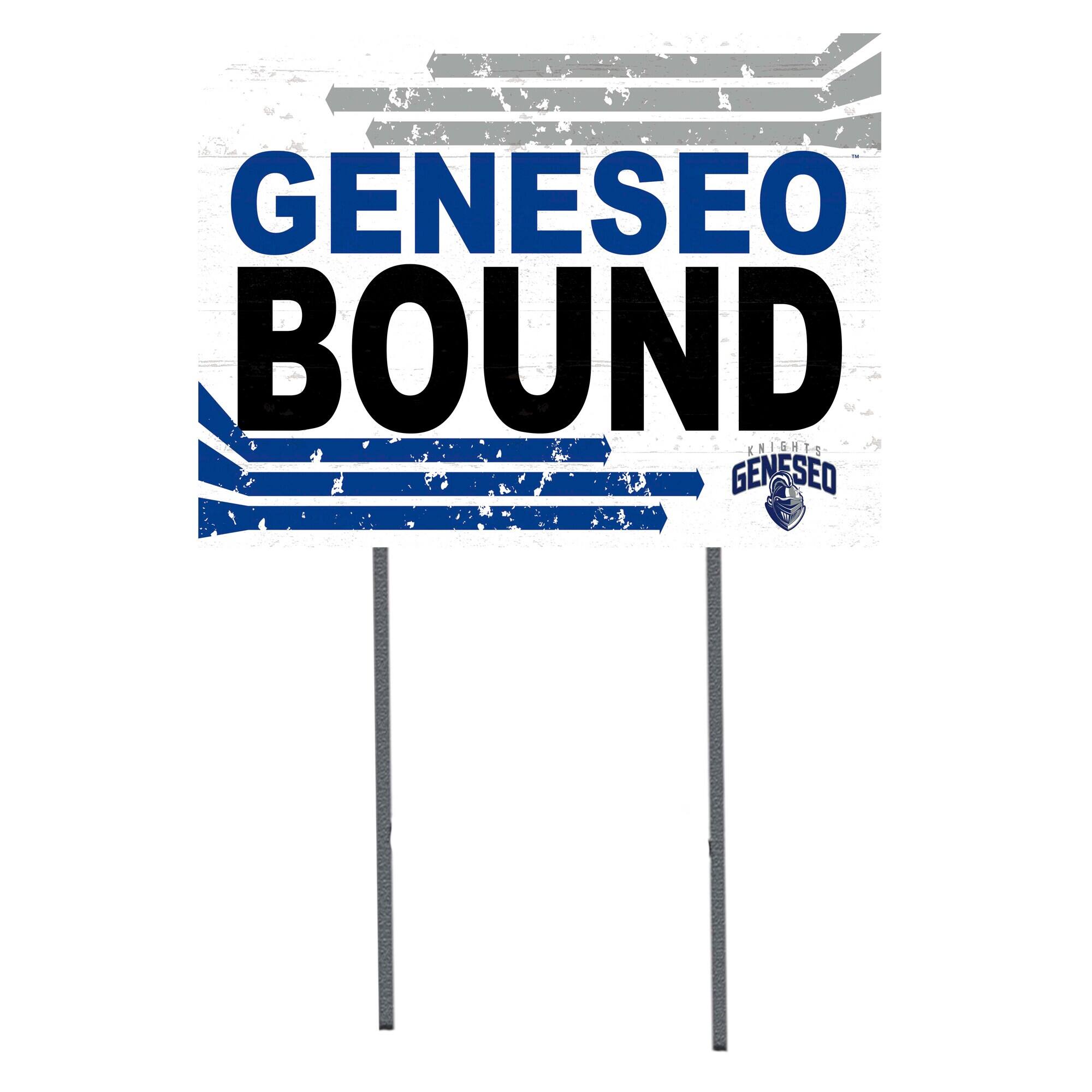 White SUNY Geneseo Knights 18" x 24" Bound Yard Sign