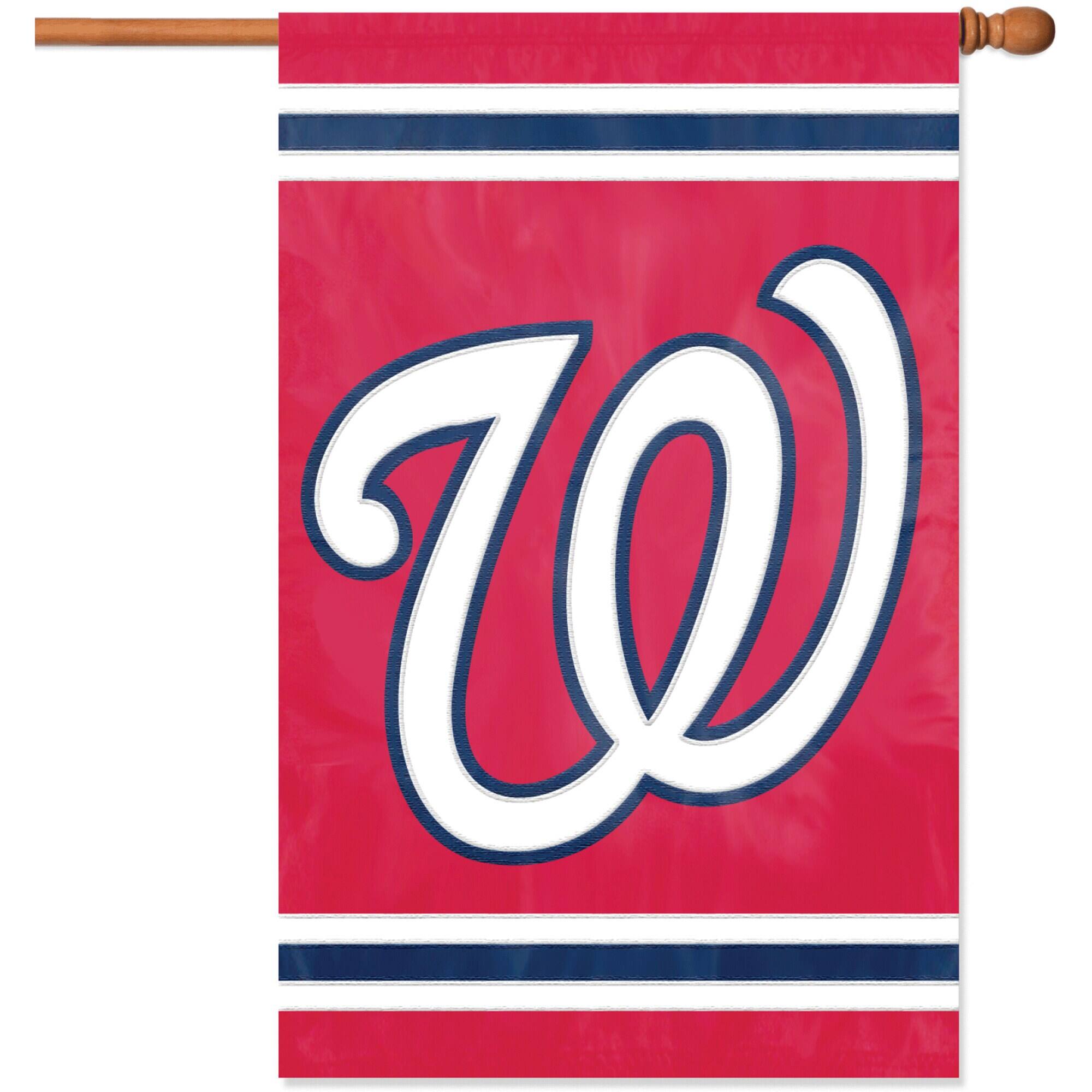 Front. Party Animal - Washington Nationals 44" x 28" Applique Team Flag - Multicolor.