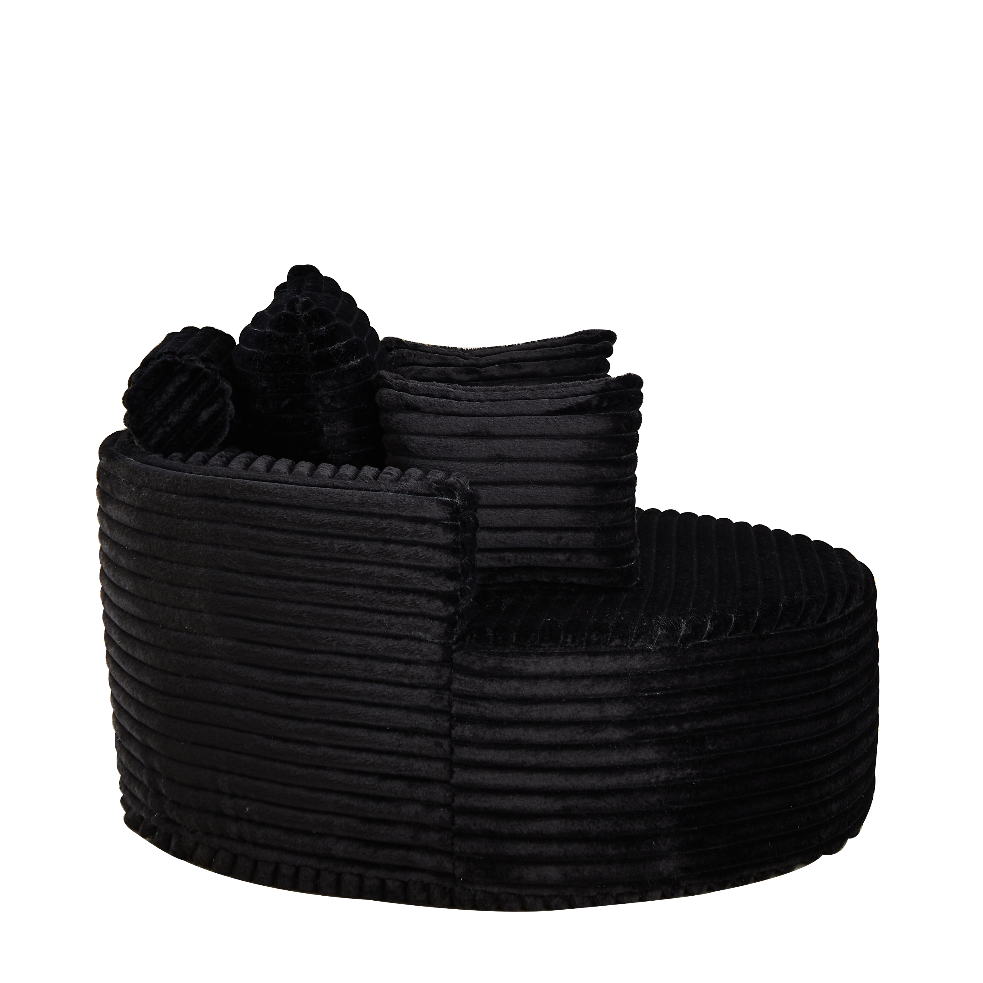 Alt View 1. Roomtec - 50 inch L Corduroy Sponge single sofaNo Assembly RequiredFluffy Modern Sleeper Chair for Living room Bedroom Lounge and - Black.