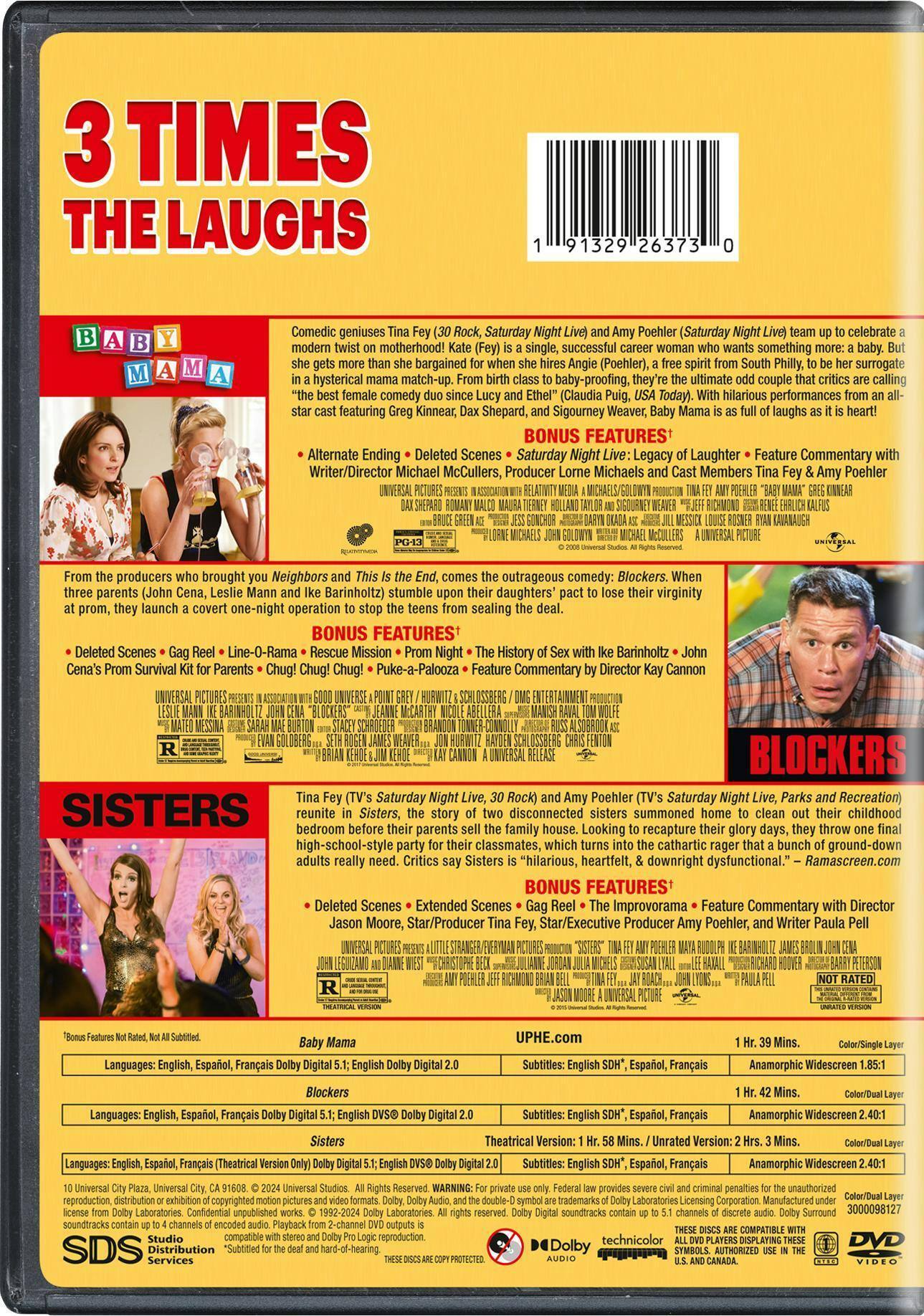 Back. Baby Mama / Blockers / Sisters 3-Movie Collection [DVD].