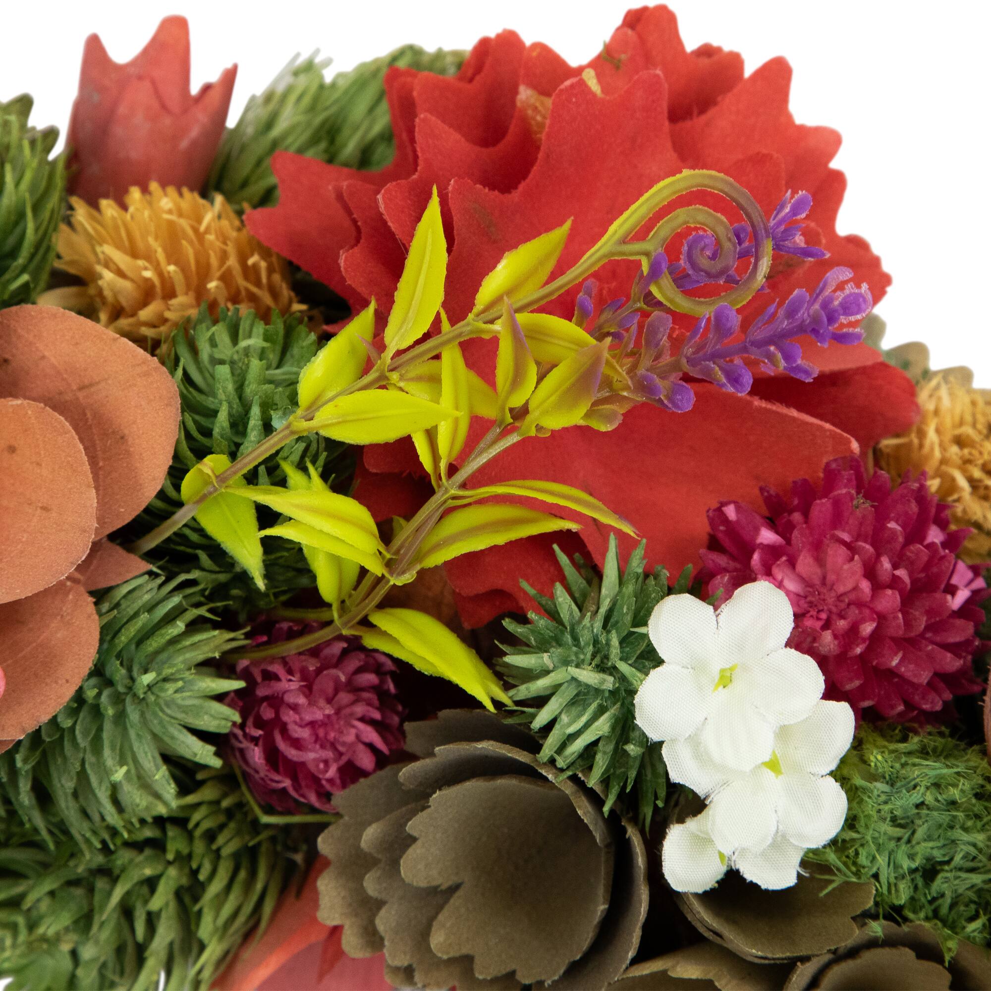 Northlight Mixed Floral Artificial Wooden Spring Wreath 12.5