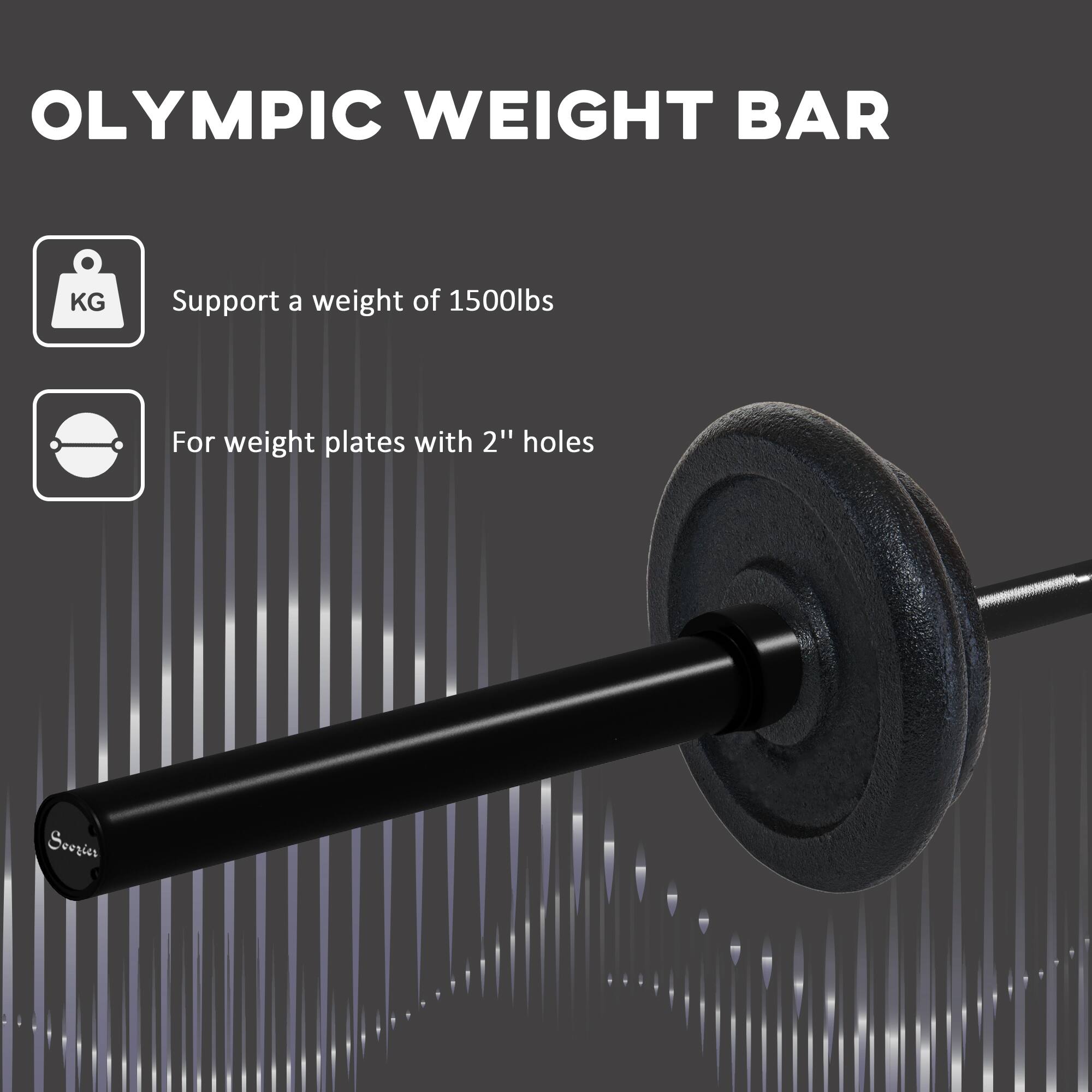 OLYMPIC WEIGHT BAR

- Support a weight of 1500lbs
- For weight plates with 2" holes