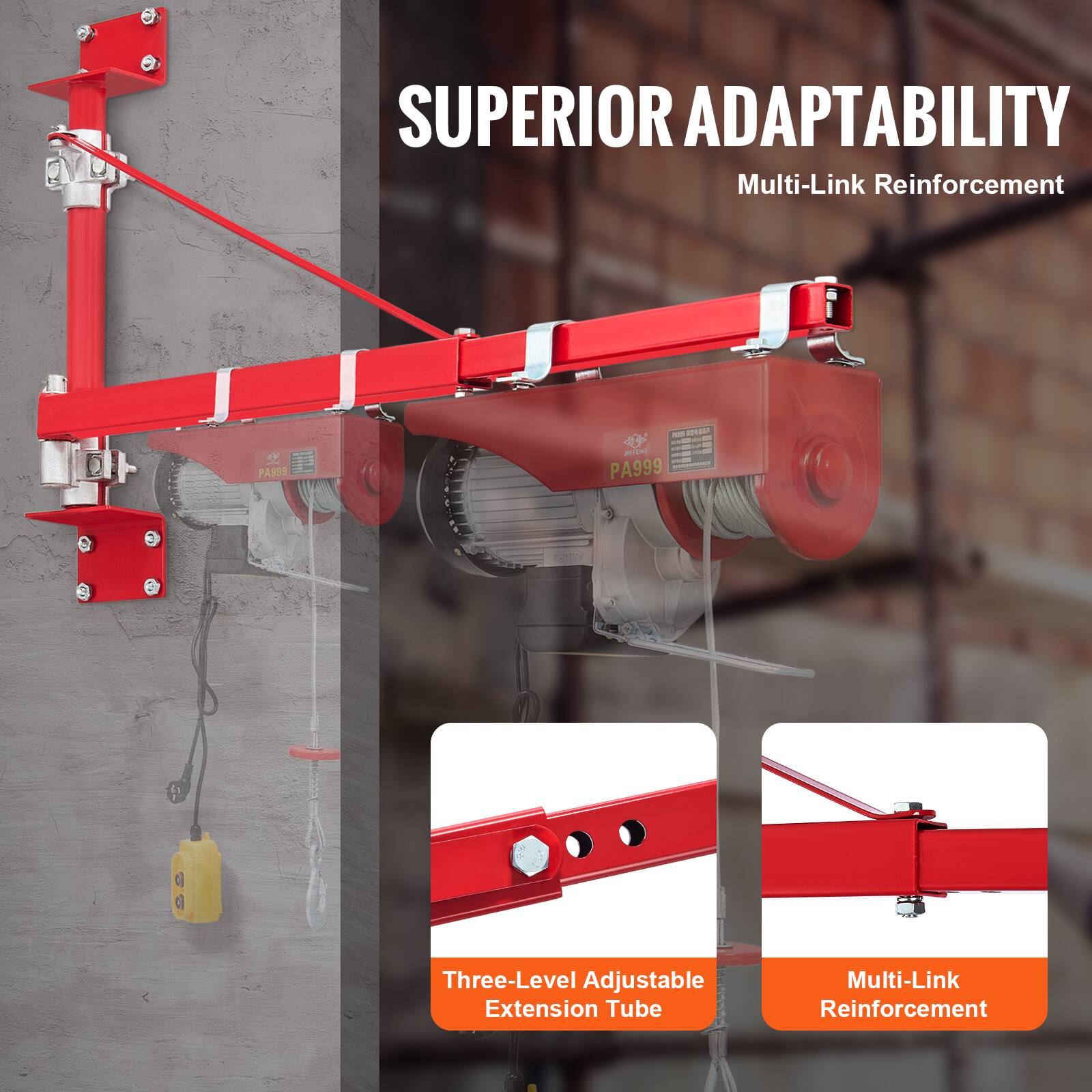 SUPERIOR ADAPTABILITY  
Multi-Link Reinforcement  

1 PAS99 MIN - PA999  
Three-Level Adjustable Extension Tube  
Multi-Link Reinforcement