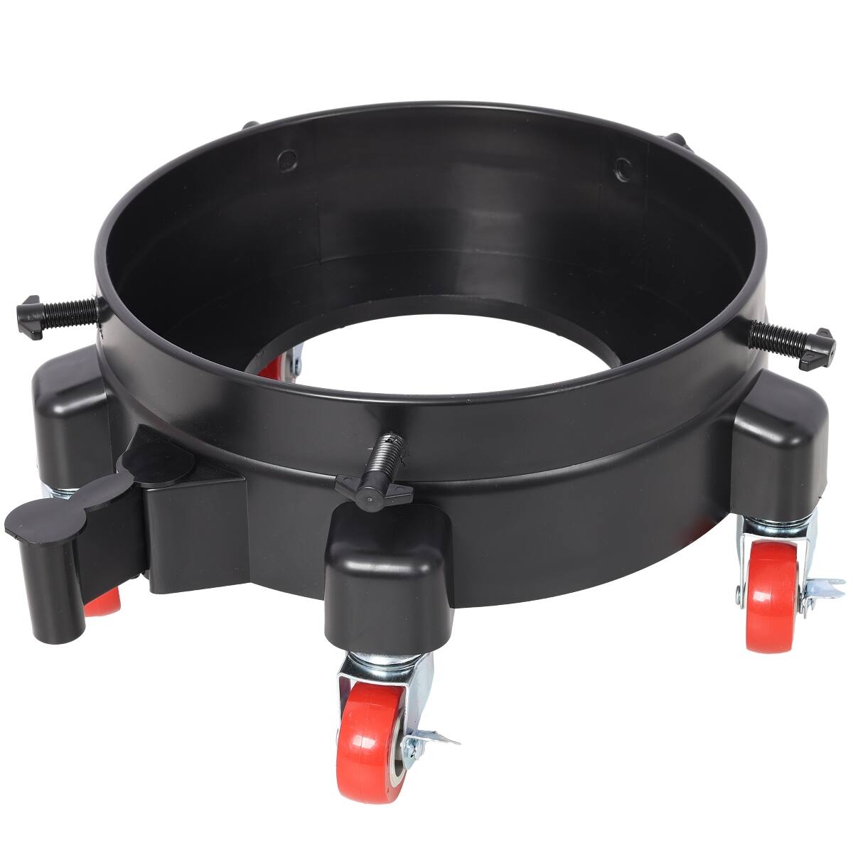 Angle. Ropilly - Ropilly Car Wash Bucket Dolly, 11.25 Inch Bucket Dolly for 5 Gallon Buckets, Black Rolling Base with Locking Screws - Black.