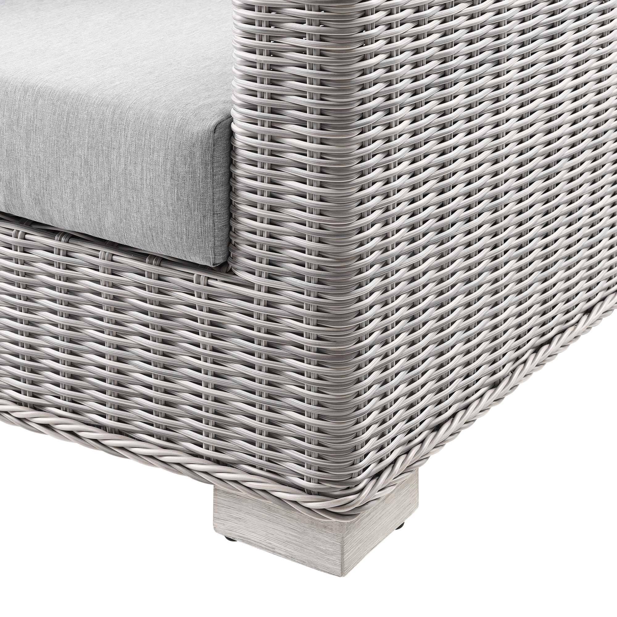 Alt View 4. Modway - Conway Outdoor Patio Wicker Rattan Sofa by Modway - Light Gray Gray.