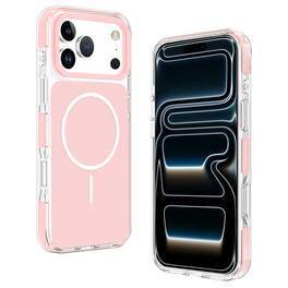 Dteck - for Apple iPhone 17 Pro Max Magnetic Shockproof Case,Rugged Non-Slip Phone Cover,Hybrid PC TPU Heavy Duty Slim Cover - Pink