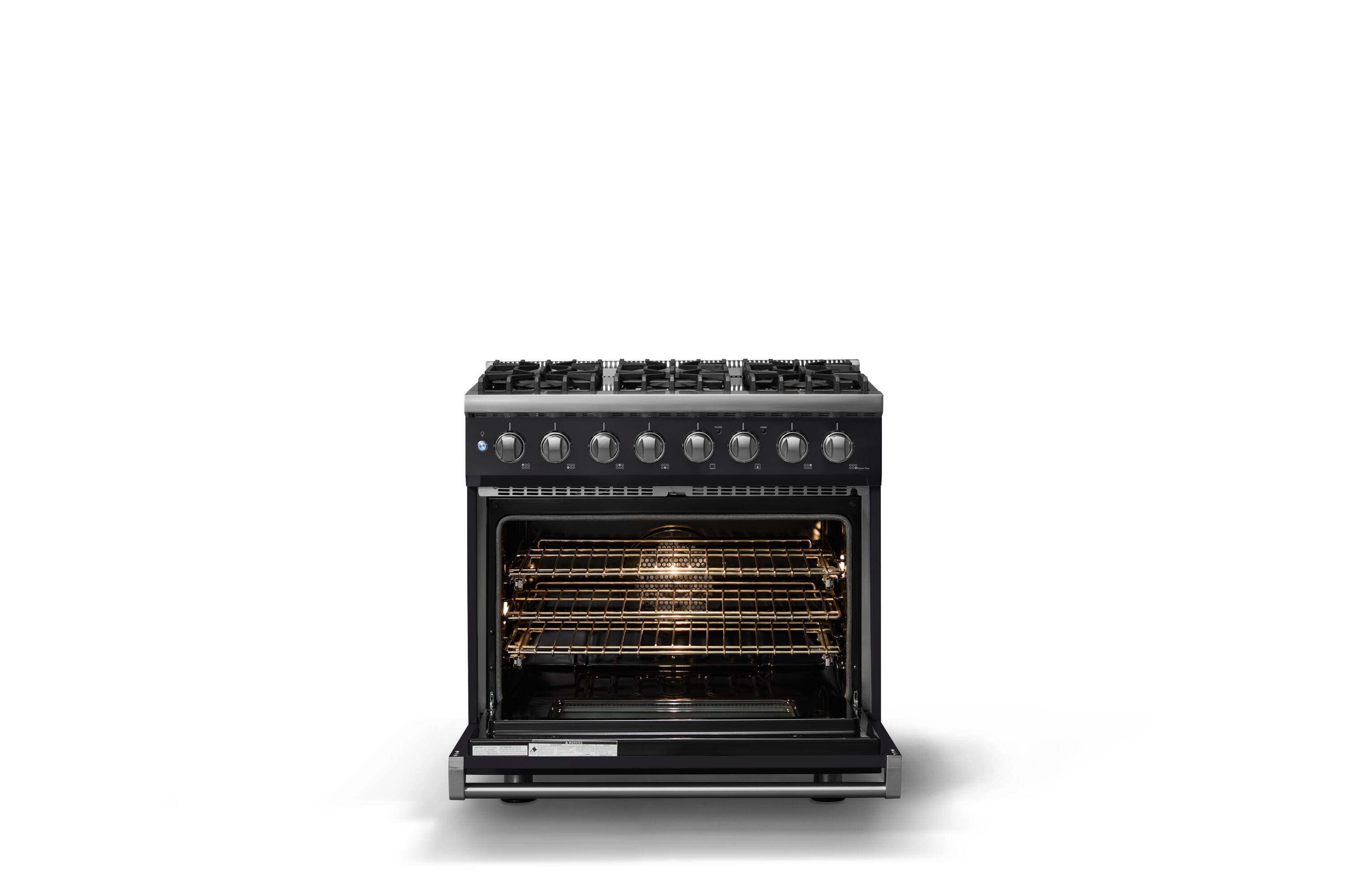 Alt View 2. Viking - 36 in. Wide 6 Burner Pro5S 5.6 Cu. Ft. Freestanding Sealed Dual Fuel Convection LP Range - Onyx - Onyx.