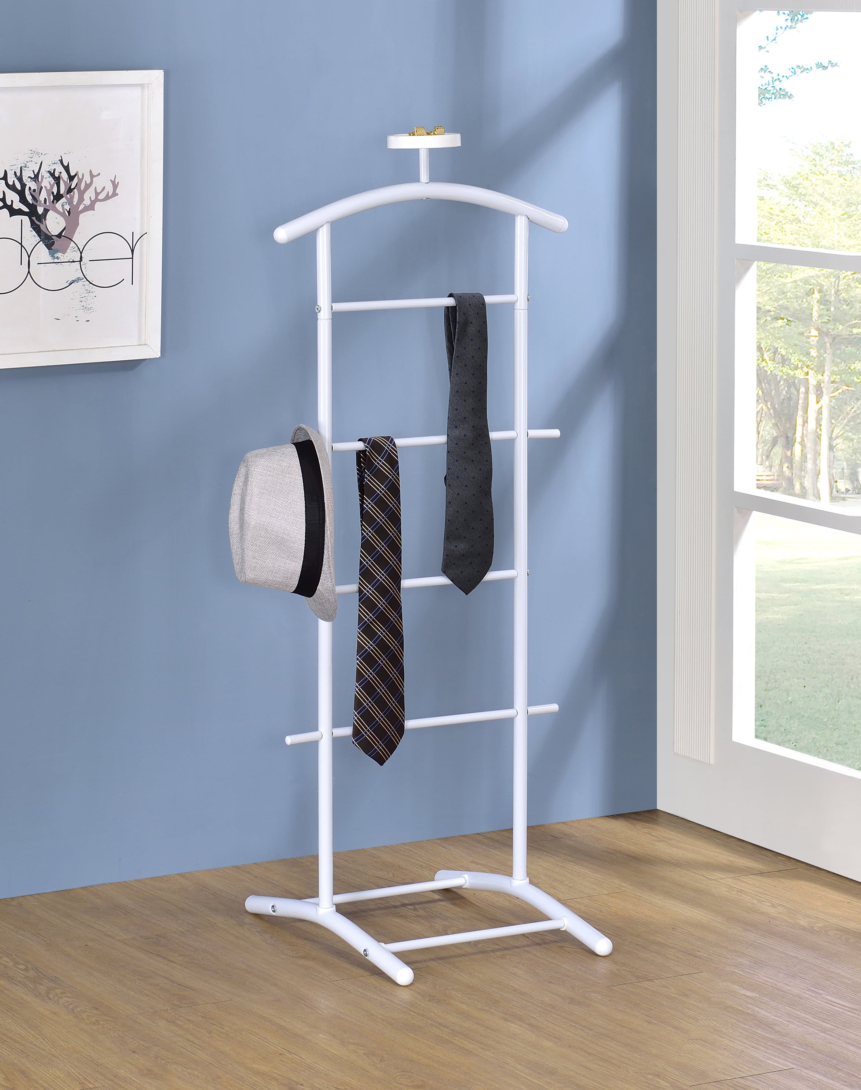 Kings Brand Furniture - Menros Metal Suit Valet Stand, Clothes Rack - White price history on PriceWatchPro