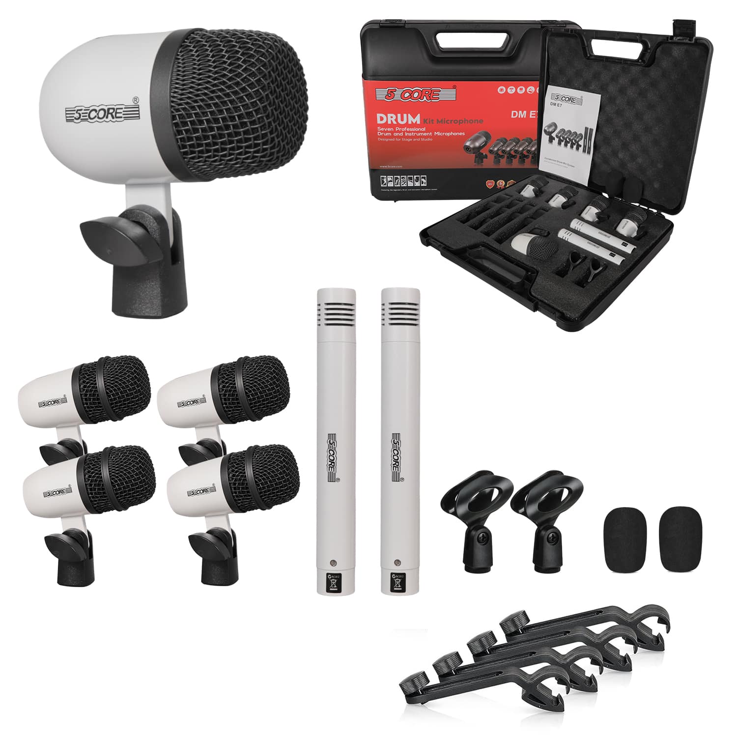 5 CORE - Drum Microphone Kit 7Pc All Metal Drummer Mics Tom/Snare & Cymbals Wired Instrument Drums Set price history on PriceWatchPro