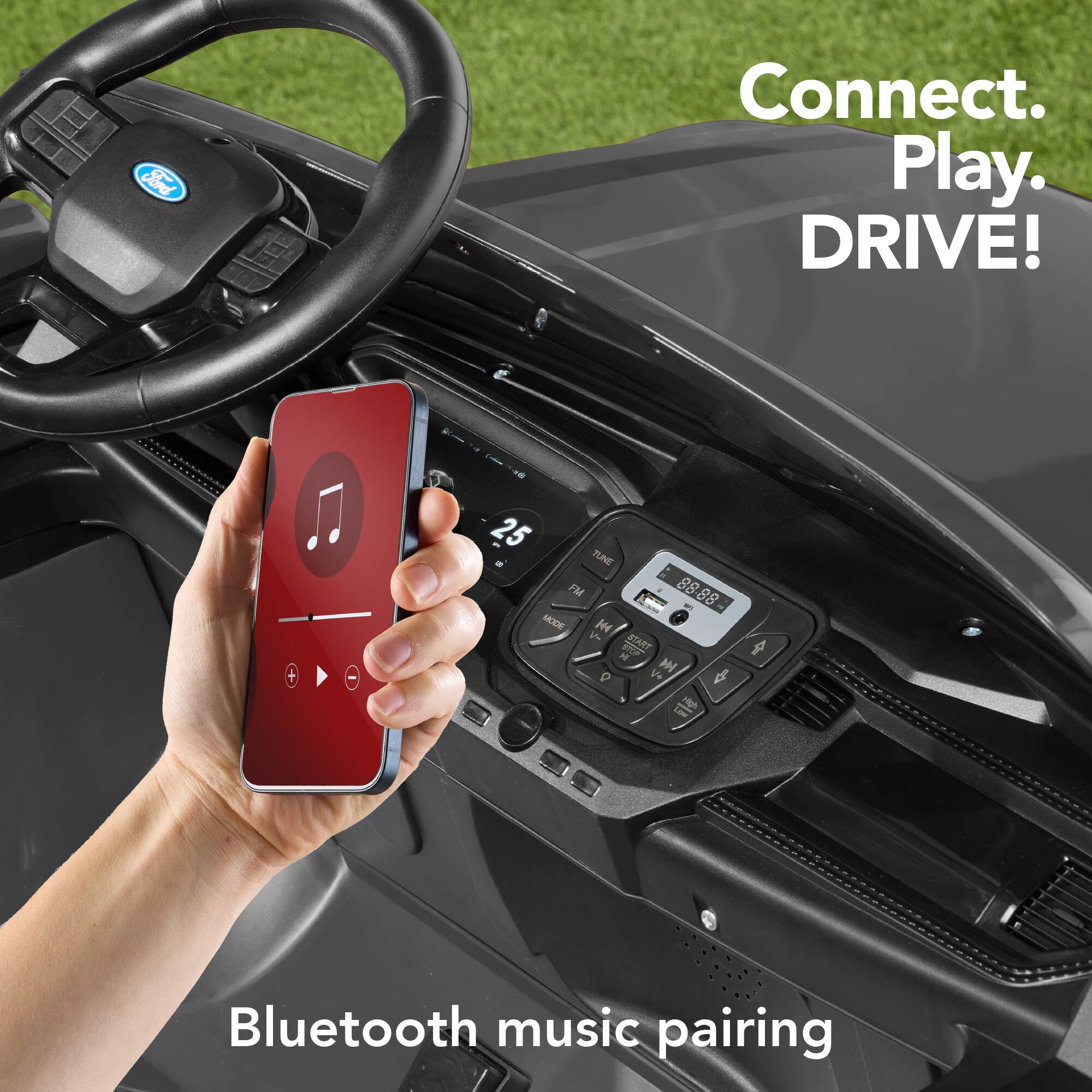 Connect. Play. DRIVE!  
Bluetooth music pairing