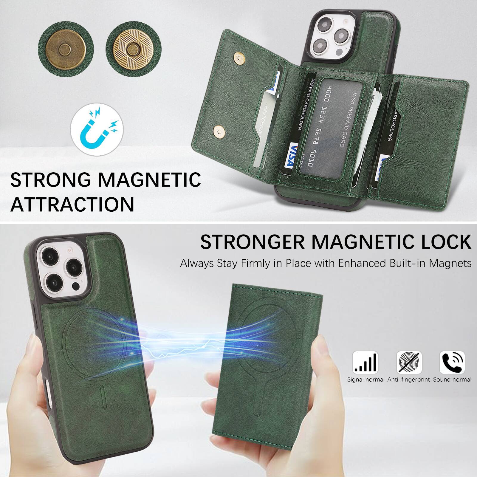 STRONG MAGNETIC ATTRACTION

PREPAID 4000 CARDHOLDER VESI 5678 VISA

OJOP VISA PREPAID CARD ARDHOLDER

STRONGER MAGNETIC LOCK

Always Stay Firmly in Place with Enhanced Built-in Magnets

Signal normal Anti-fingerprint Sound normal