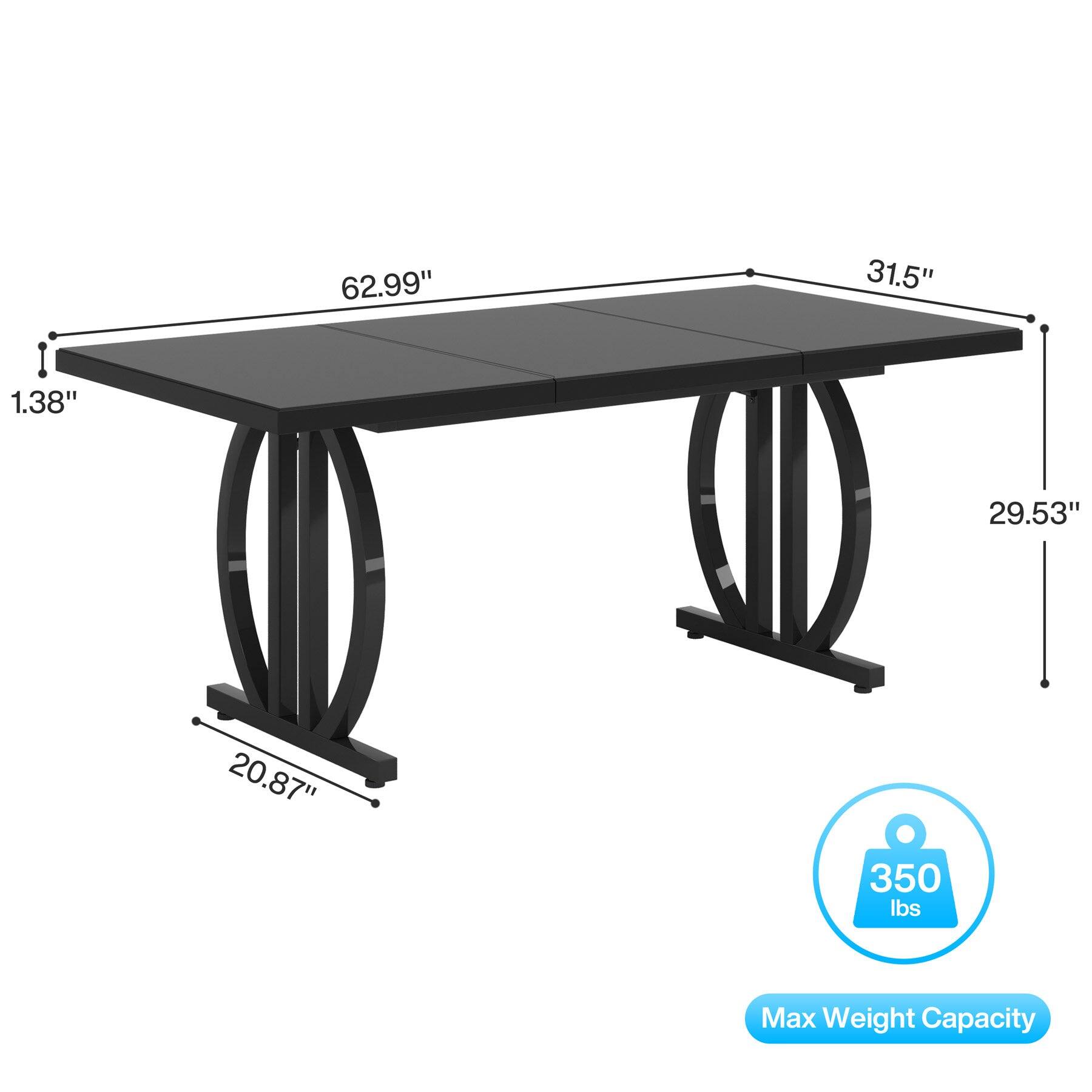 62.99"  
31.5"  
1.38"  
29.53"  
20.87"  
350 lbs  
Max Weight Capacity
